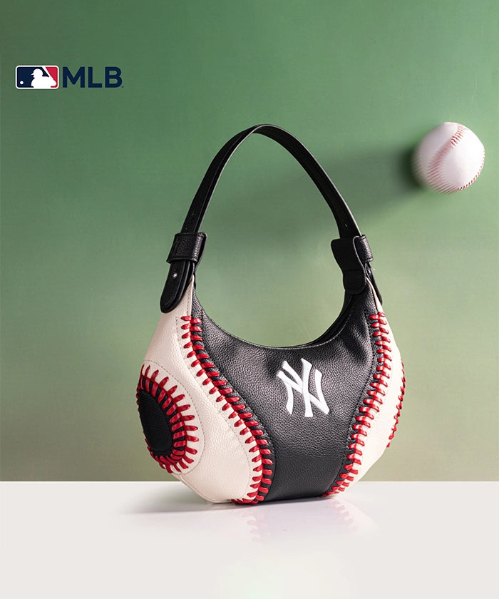 MLB New York Yankees Hobo Bag for Women - Stylish Crossbody Shoulder Purse - Perfect for Baseball Games, Travel & Everyday Use