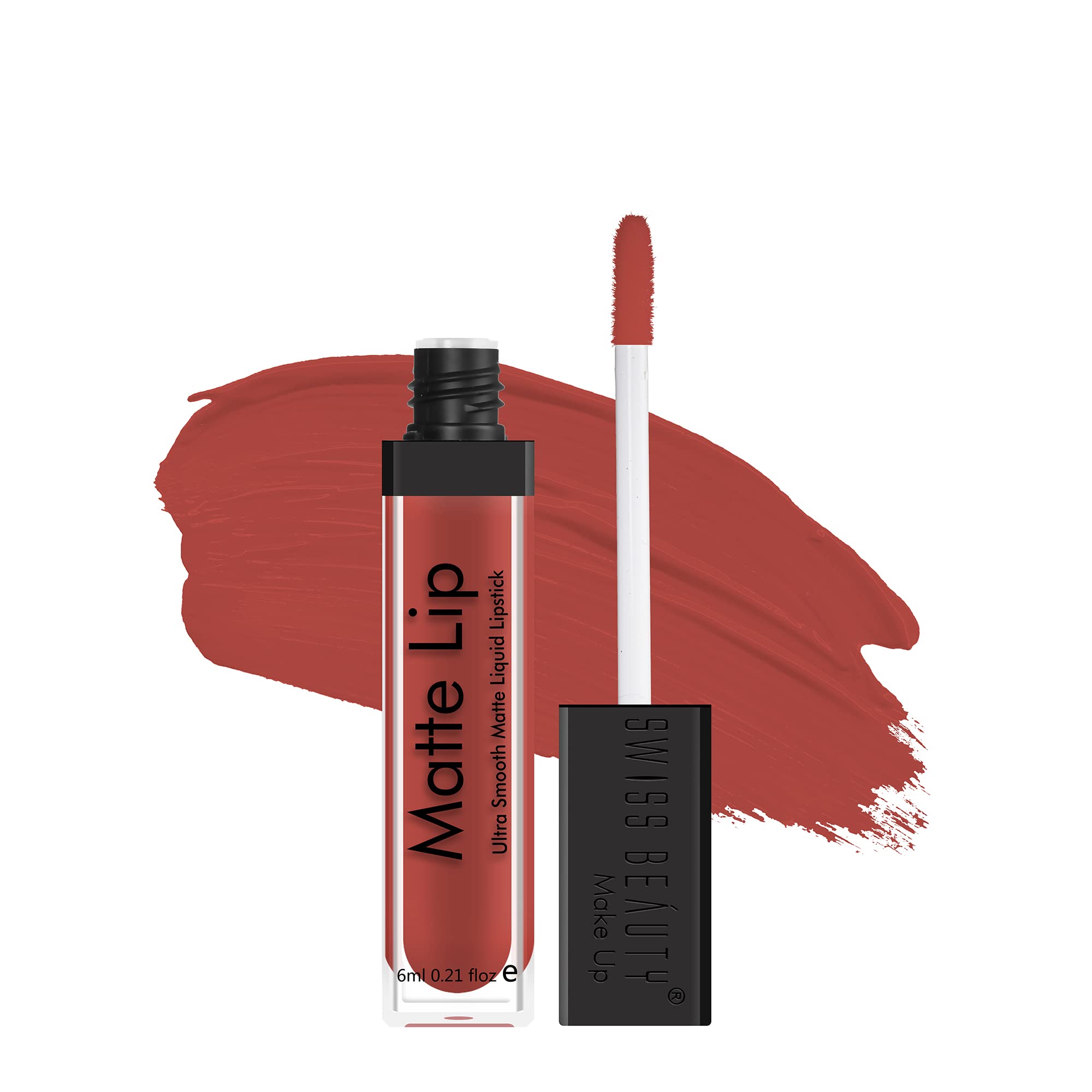 Swiss Beauty Ultra Smooth Matte Liquid Lipstick - Long Lasting, Weightless, Silky Finish - Ruby Red Shade (6ml) - Perfect for Everyday Wear, Parties & Special Occasions