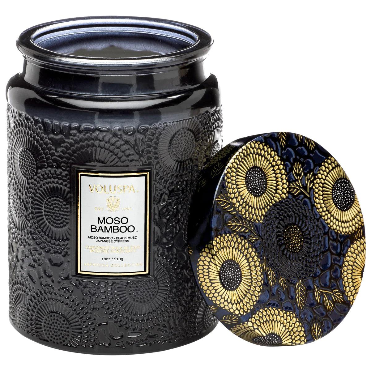 Premium Moso Bamboo Large Jar Candle - Natural Soy Wax, Long-Lasting Fragrance for Home, Spa & Romantic Ambience | Perfect for Relaxation, Meditation & Gift Giving