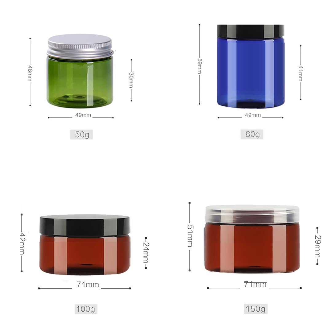 12 Pack 100ml Brown Plastic Cream Jars with Silver Lids - Cosmetic Containers for Makeup, Beauty Products, Toiletries & Face Cream | Travel-Friendly, Leak-Proof Storage for Home, Salon & On-the-Go Use