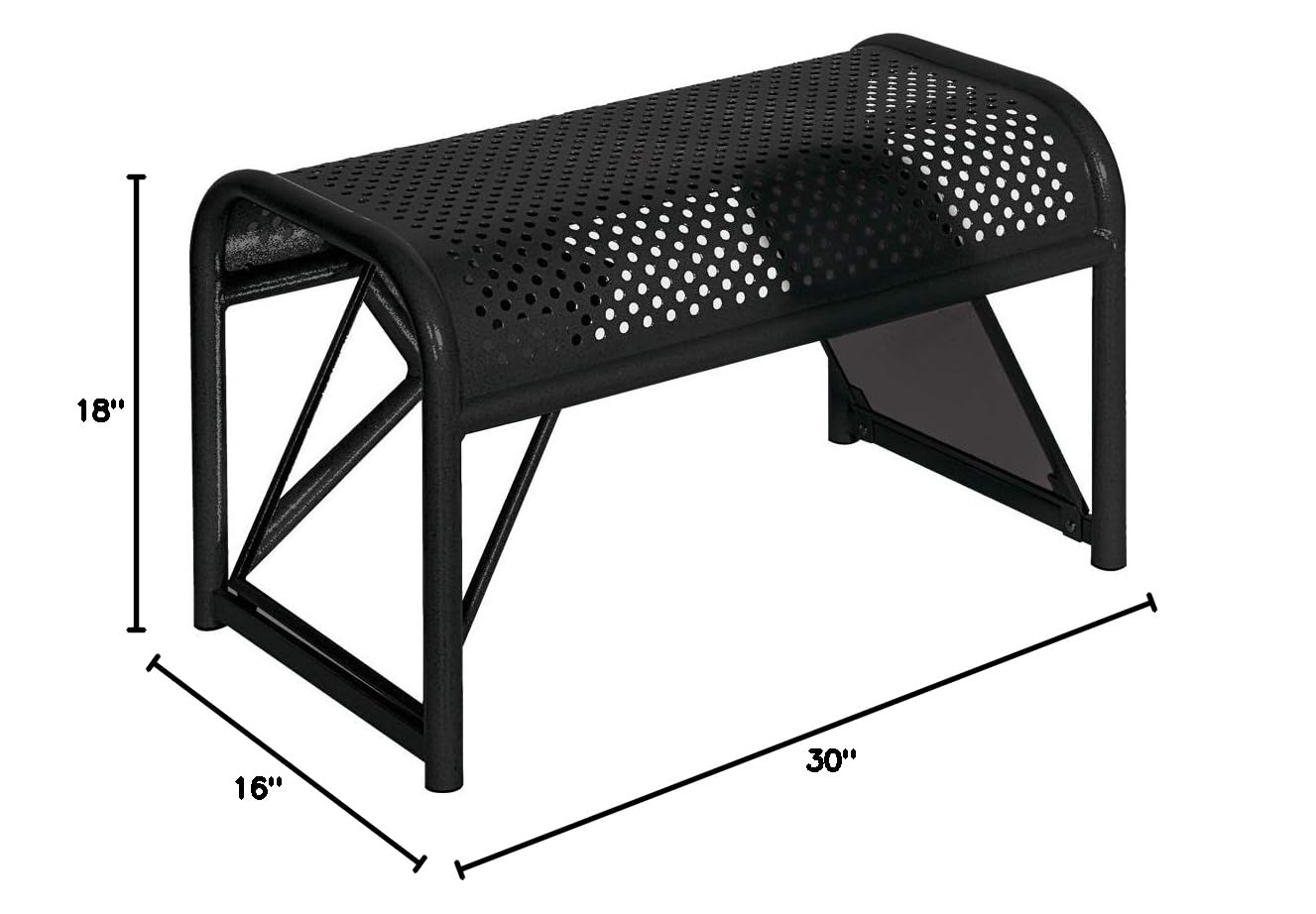 Black Steel Shoe Rack with Two Mirrors - 30