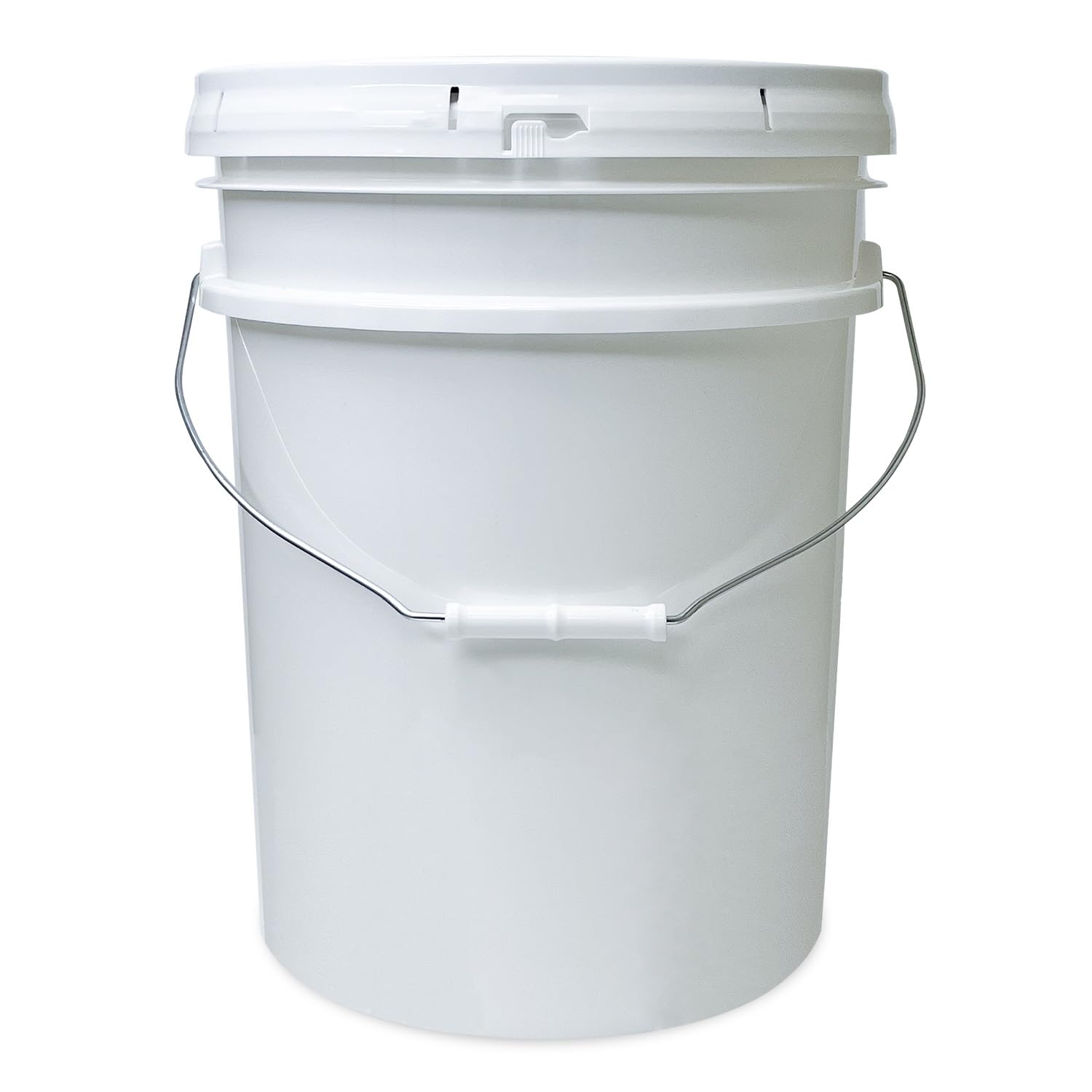 ePackageSupply White 5-Gallon Bucket with Lid - Food Grade, Heavy-Duty Plastic Pail | BPA-Free, Stackable Storage Container | Multi-Purpose for Home, Kitchen, Gardening & DIY Projects | Made in USA (12 Pack)
