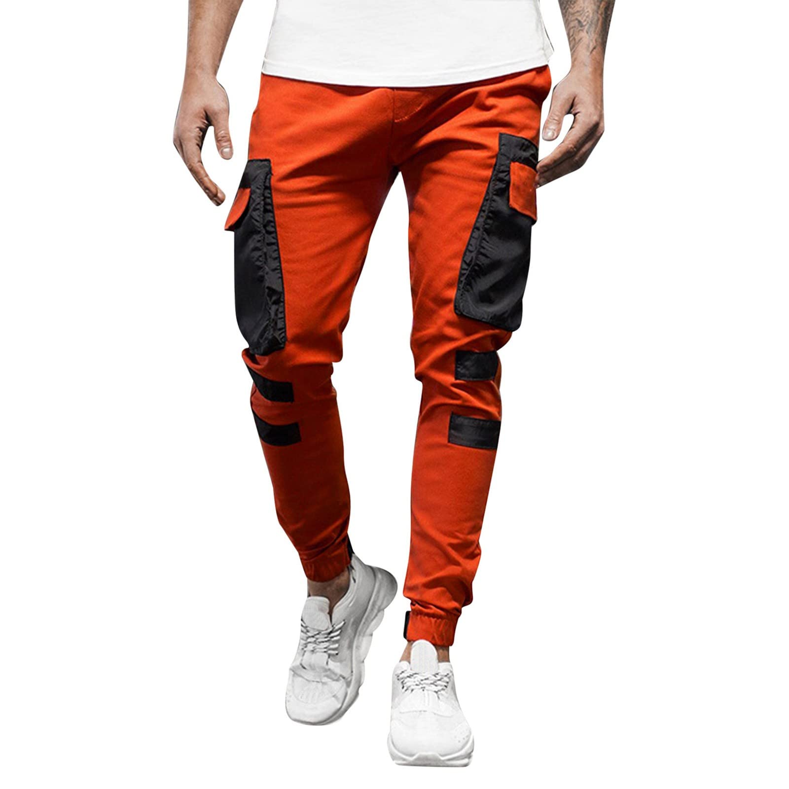 Men's Outdoor Cargo Pants - Fashionable Multi-Pocket Casual Stitching Pants for Hiking, Camping & Everyday Wear