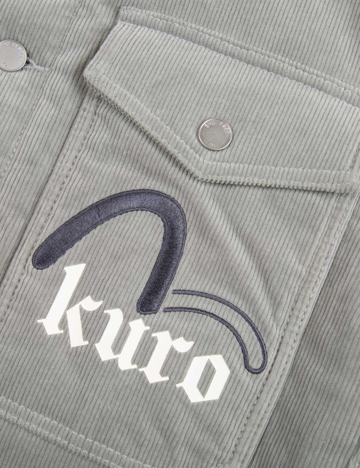 Stylish Logo Embroidered Corduroy Shirt Jacket with UV Protection Sleeves - Perfect for Outdoor Activities & Casual Wear