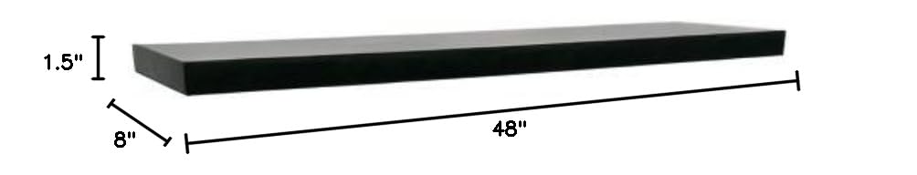 InPlace Wall Mounted Floating Shelf with Hidden Brackets - Easy to Install Durable MDF Wall Shelf for Living Room, Office & Bedroom - 8