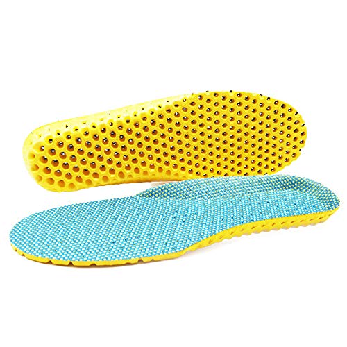 Breathable Memory Foam Orthopedic Insoles for Running & Walking - Stretch Cushion Shoe Inserts for Men & Women (Sky Blue, Size 27-28cm) - Relieve Foot Pain & Improve Comfort for Sports, Work & Daily Activities