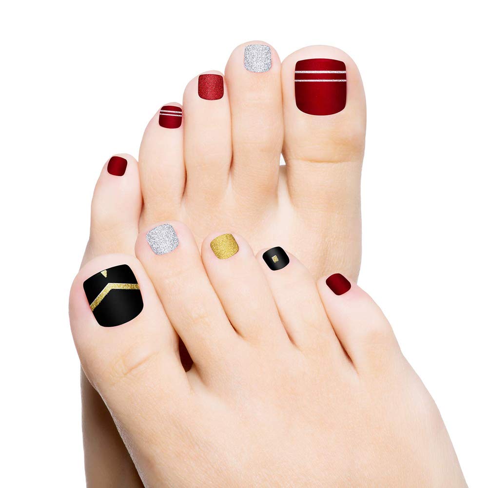 **Glitter Nail Stickers & Polish Decals - Self-Adhesive Nail Art Wraps for Women - Manicure Kits with Toenail Designs - Perfect for Parties, Weddings & Everyday Nail Art**