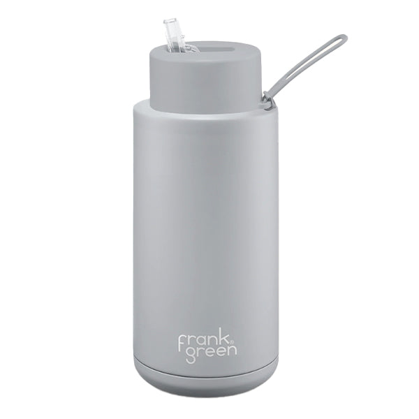 Frank Green Ceramic Reusable Water Bottle - 18oz Leakproof Vacuum Insulated Stainless Steel Travel Mug for Hot & Cold Drinks - Perfect for Office, Gym, Hiking and Outdoor Activities