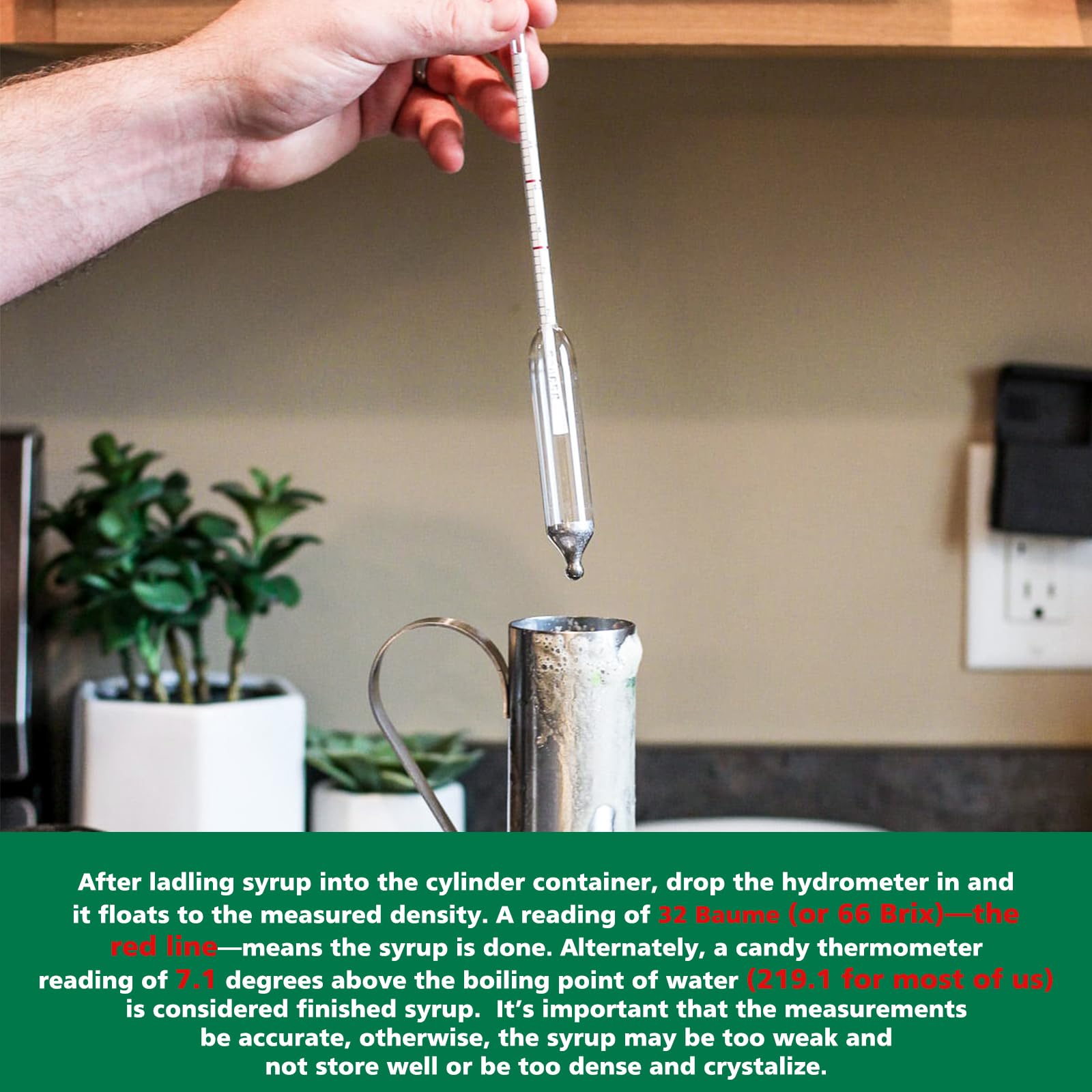 Maple Syrup Hydrometer Kit - Baume & Brix Scale for Pure Syrup Making