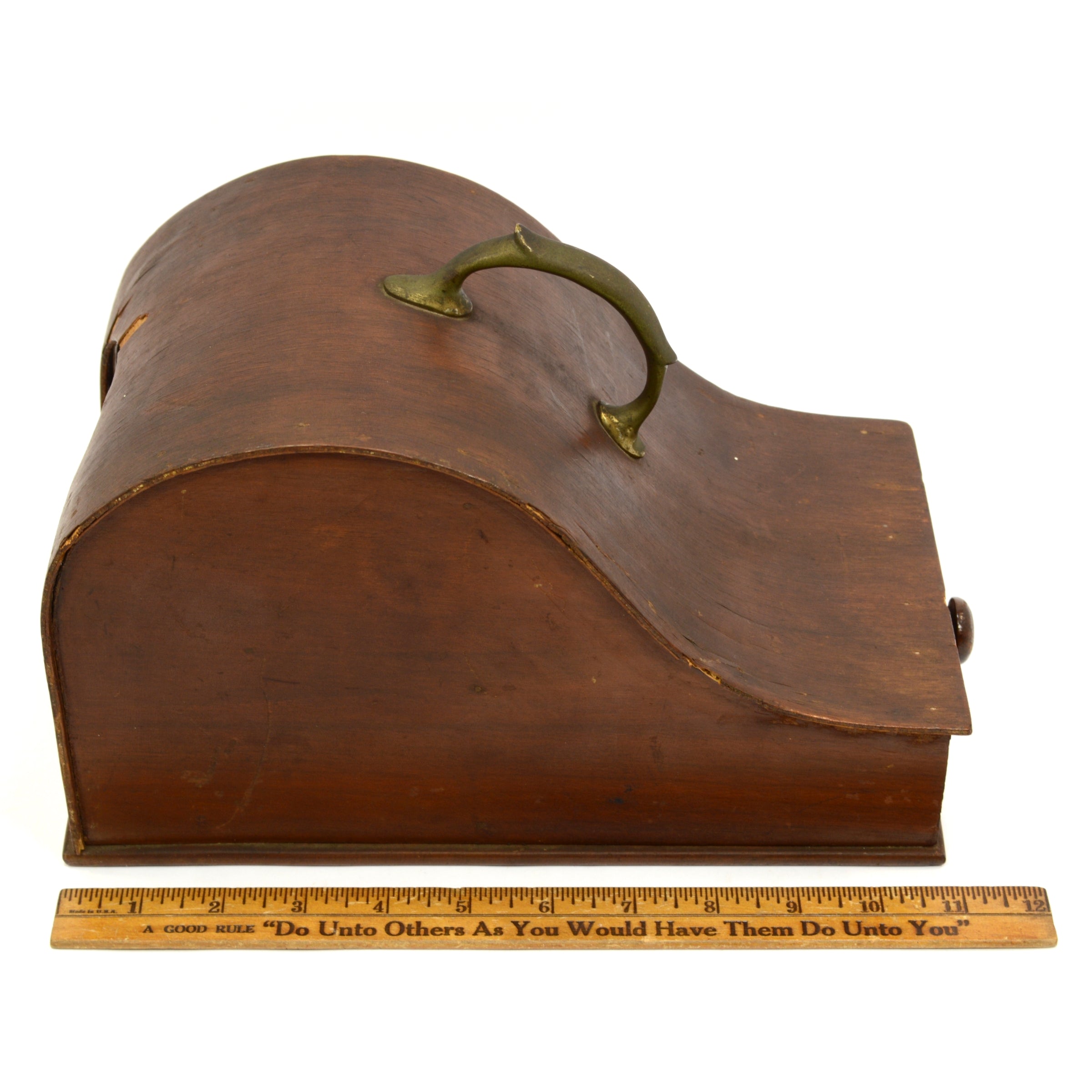 Antique Fraternal Ballot Box - Wood & Brass Secret Voting Box for Freemasons with Curved Top - Perfect for Masonic Lodge Meetings & Historical Collectibles