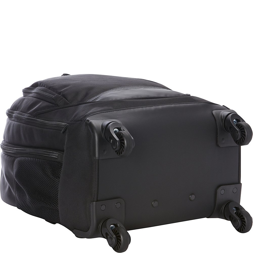 Kenneth Cole REACTION 17 Inch Polyester Laptop Backpack with Dual Compartments & 4-Wheel System - Black | Perfect for Business Travel, College & Commuting