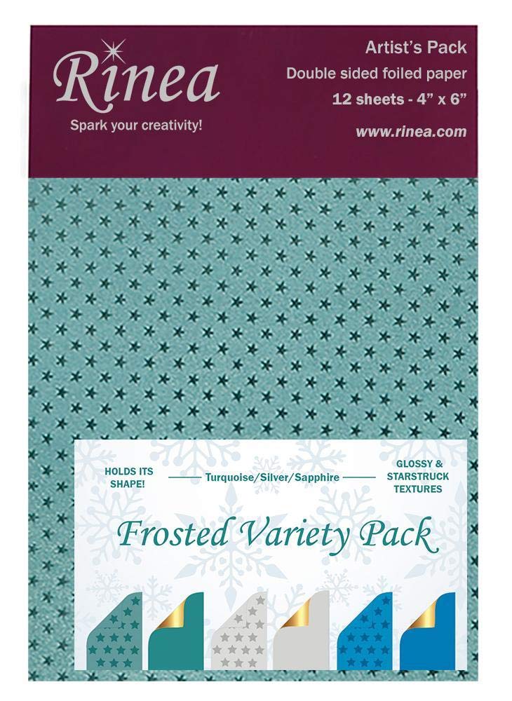 Premium Frosted Foiled Paper Variety Pack - 50 Sheets Metallic Craft Paper for Scrapbooking, Card Making & DIY Projects - Perfect for Wedding Invitations, Gift Wrapping & Home Decor