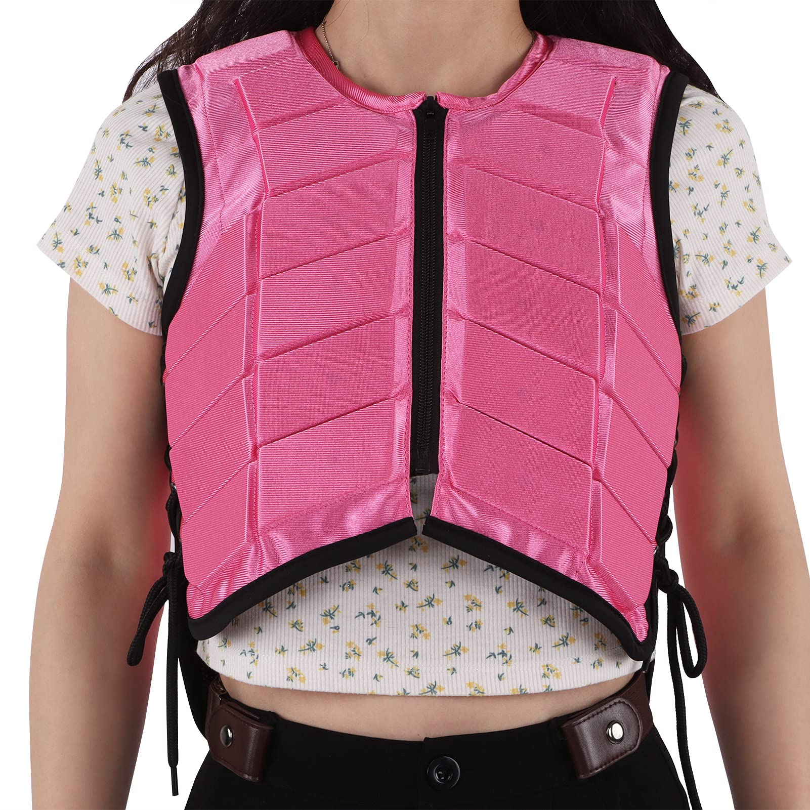 Pwshymi Kids Pink Foam Padded Equestrian Safety Vest - Shock Absorbing Horse Riding Body Protector for Children | Perfect for Equestrian Training, Show Jumping & Outdoor Riding Activities