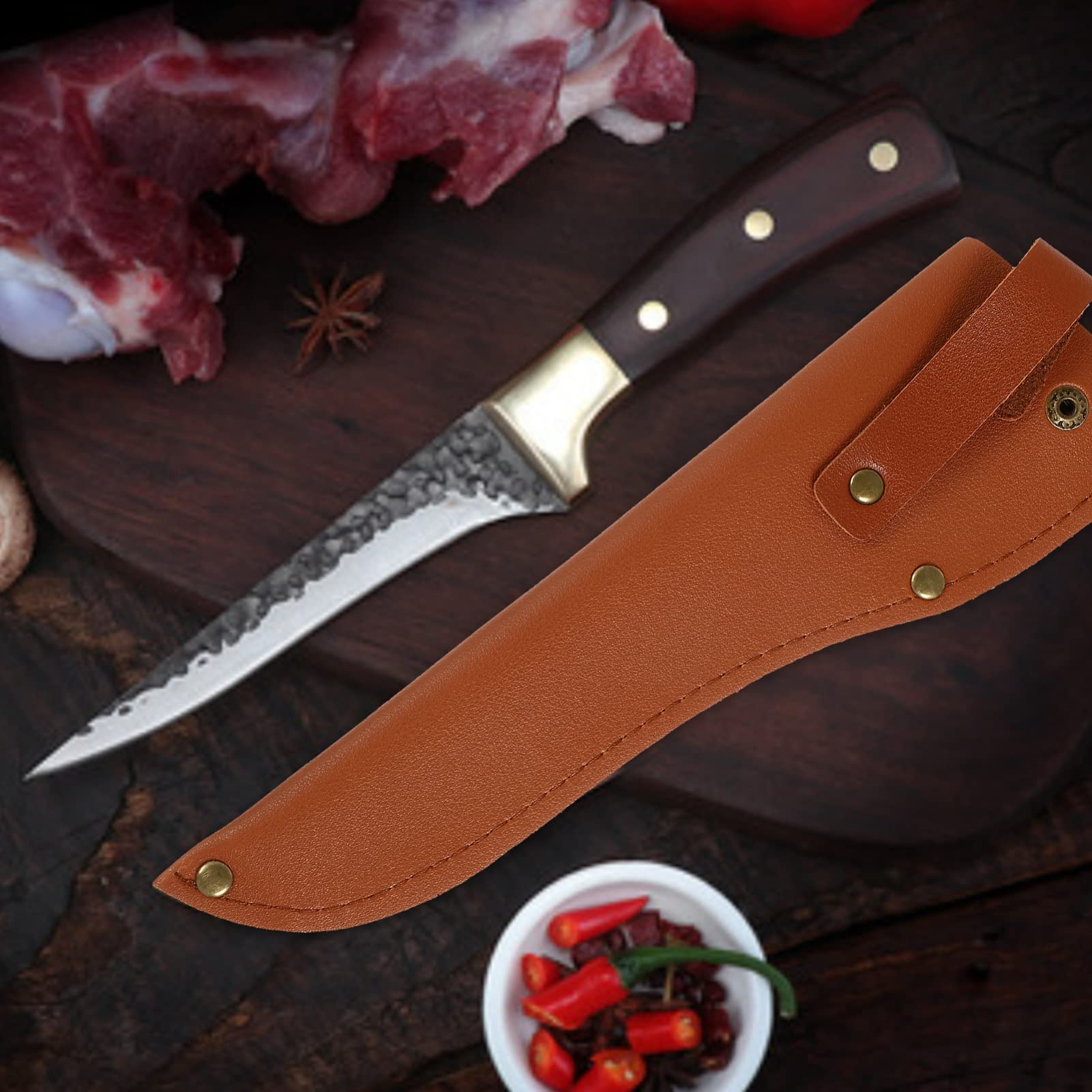 Hemoton 2-Piece Leather Knife Sheath Set - Protective Scabbard Cover for Kitchen Cutters & Knives | Durable Knife Accessories Storage Case for Home, Camping & Outdoor Use
