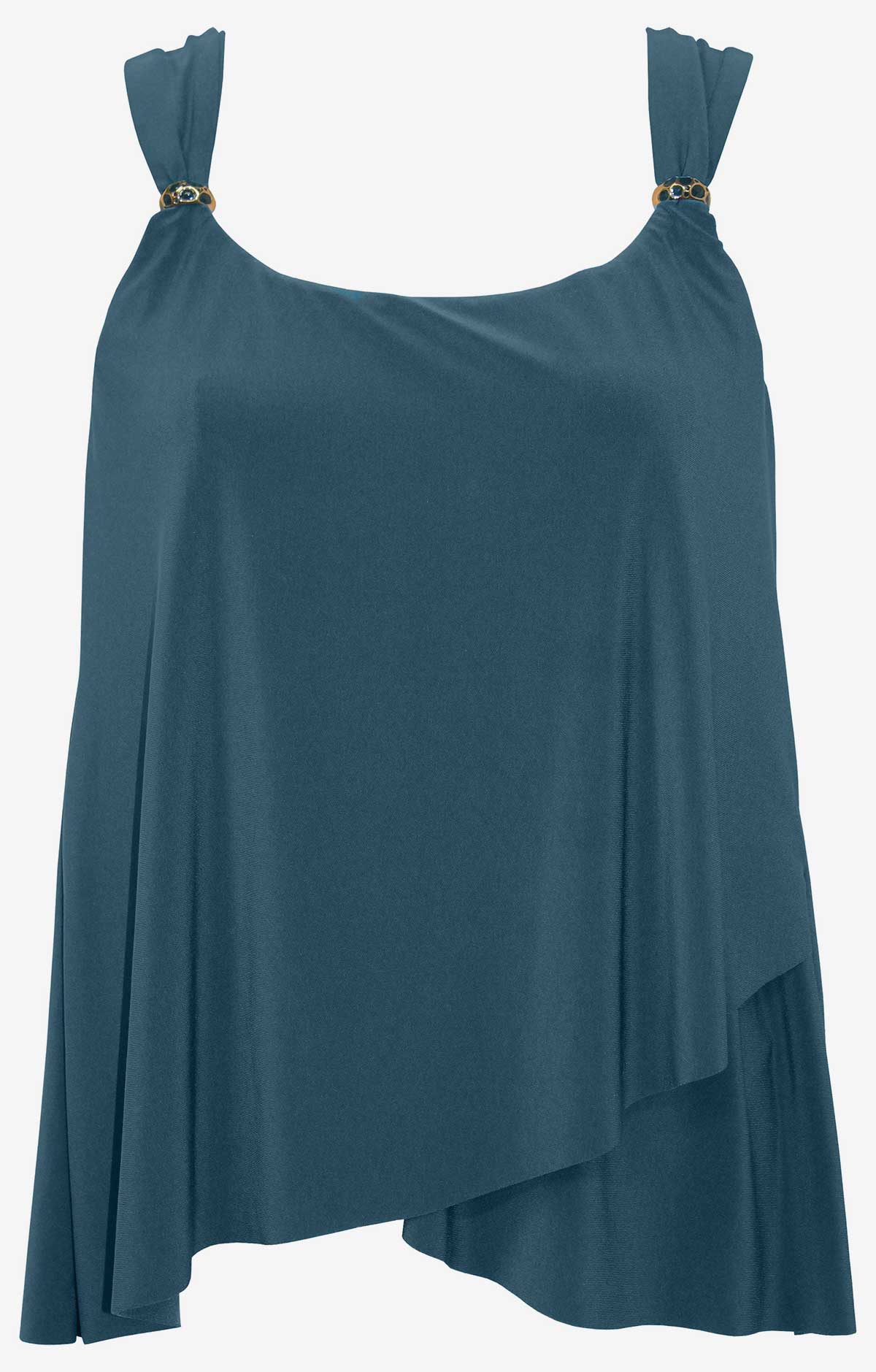 Plus Size Dazzle Tankini Top for Women - Shimmering Swimwear with Adjustable Straps & Full Coverage - Perfect for Beach, Pool & Summer Vacations