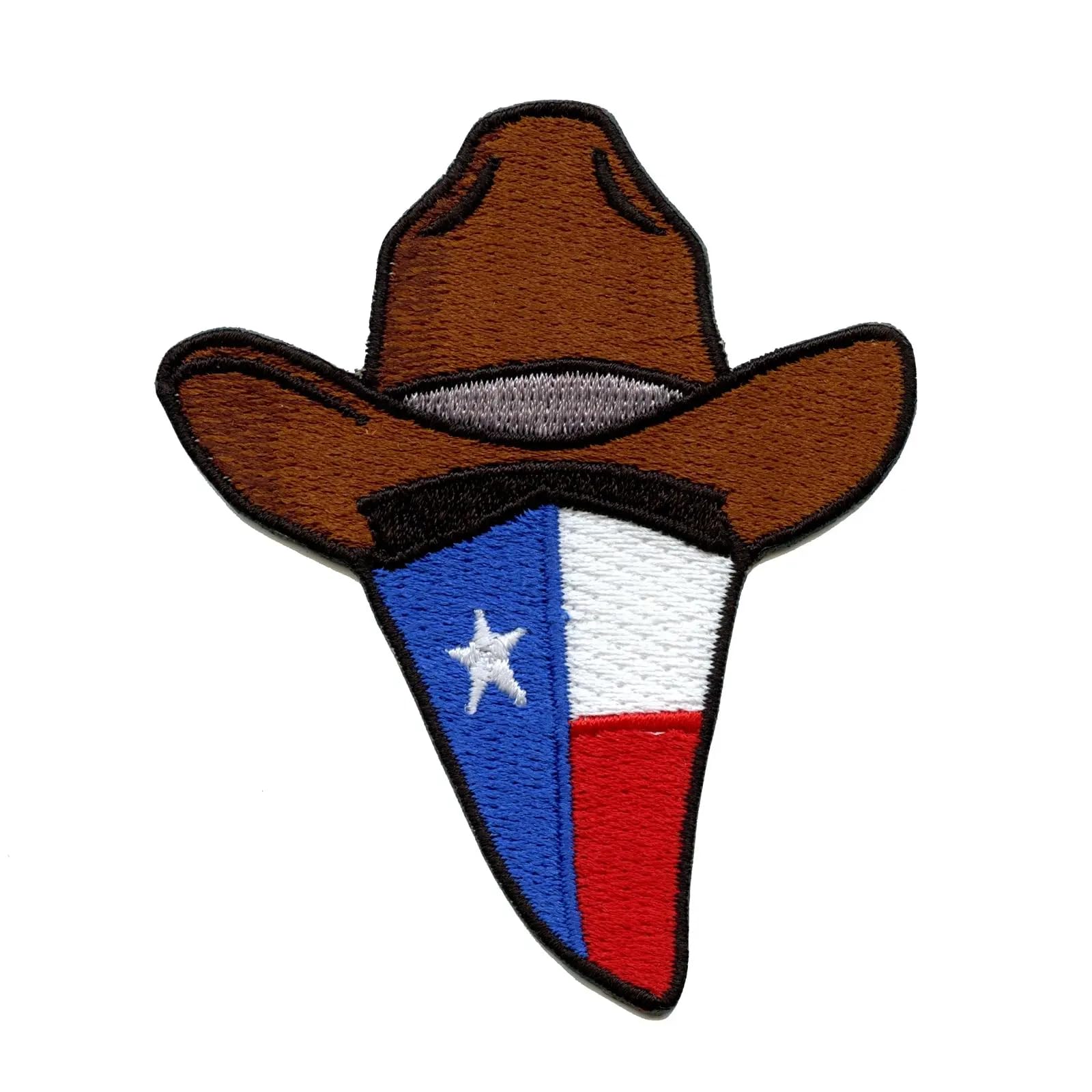 Texas Flag Bandana Patch - Cowboy & Rancher Embroidered Iron-On Applique for Hats, Jackets, Bags | Western Style DIY Decoration for Denim, Vests, Jeans