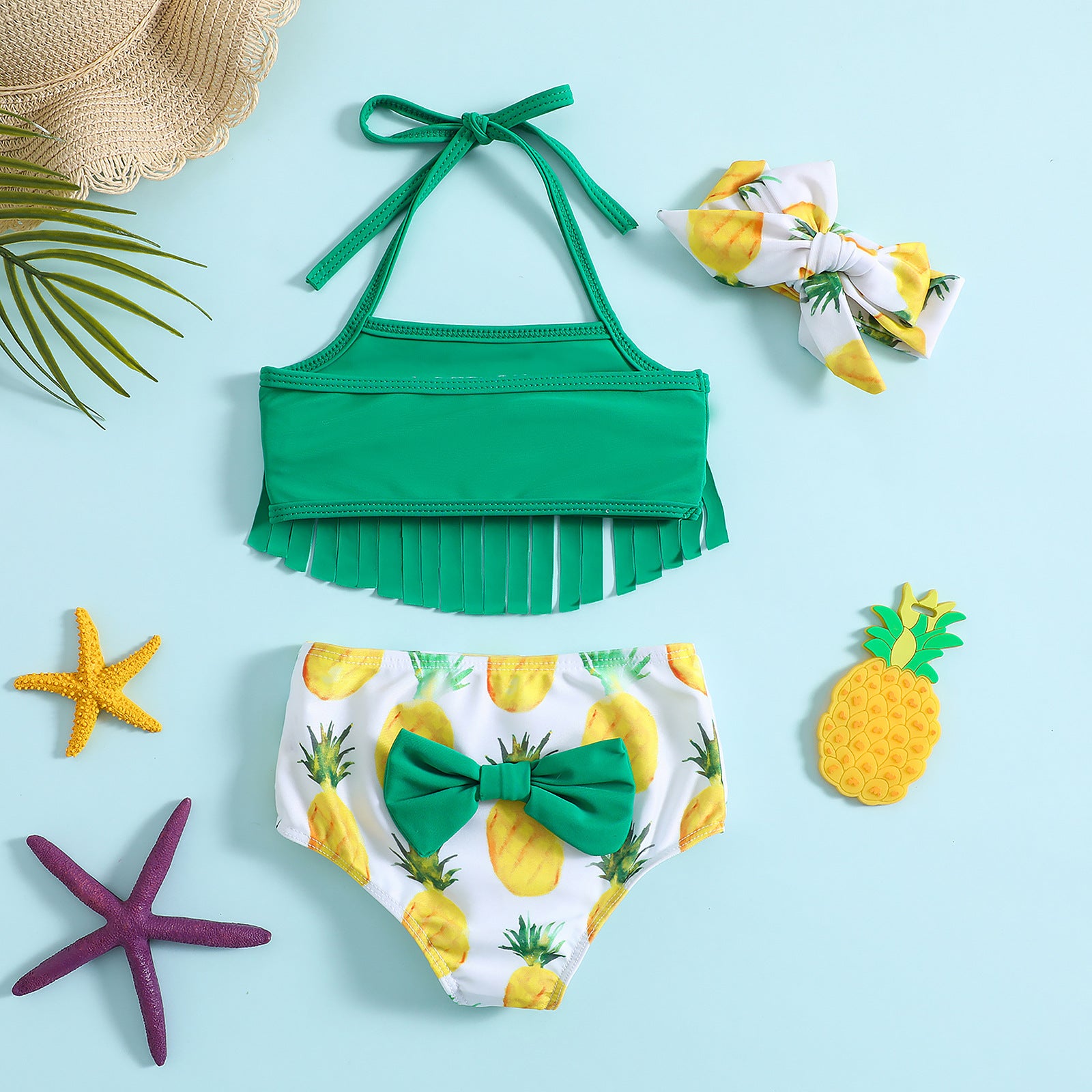 **Baby Girls Swimsuit Set - Cute 3-Piece Bikini with Bow | Swimwear for Toddler & Infant | Pool, Beach & Summer Outfits**