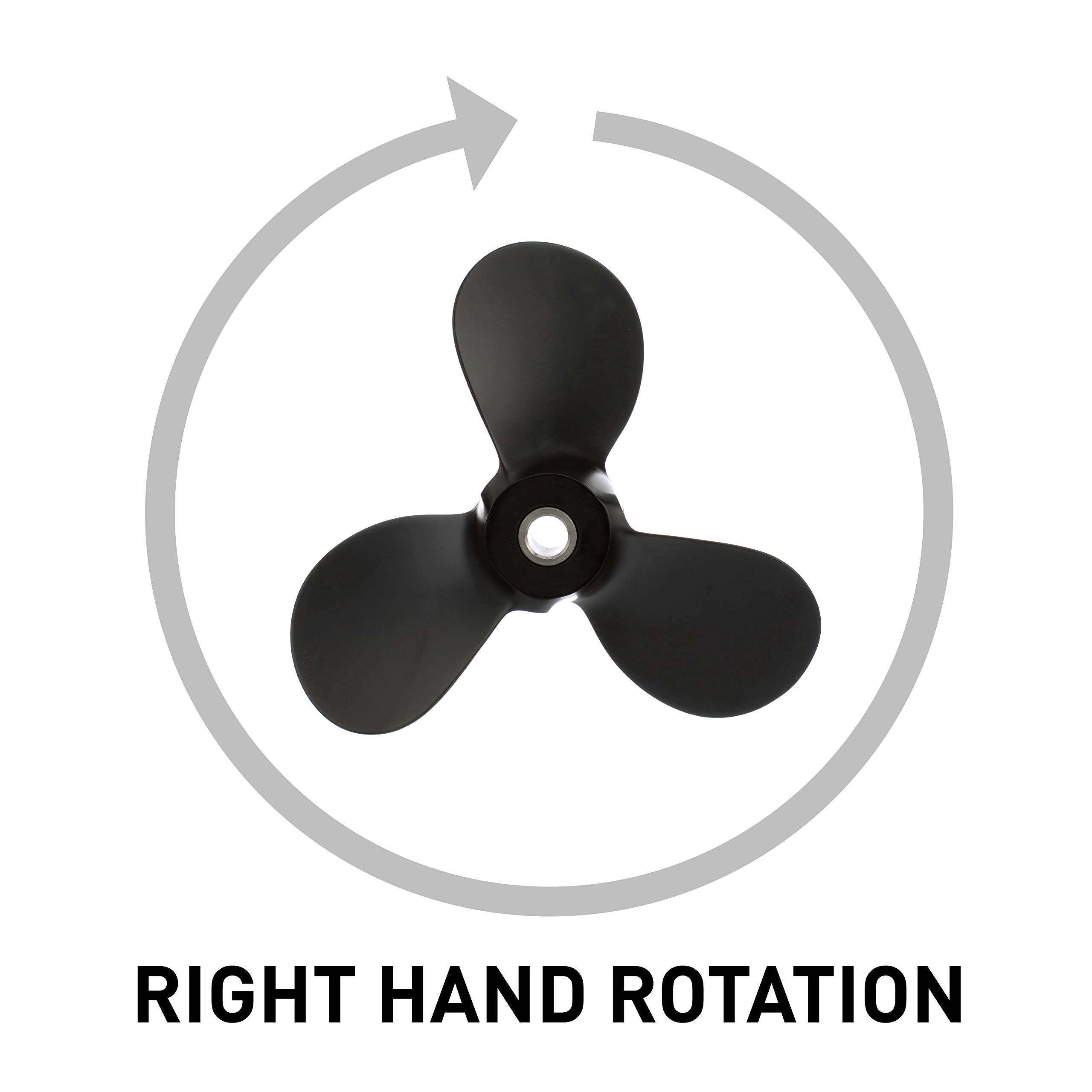 Quicksilver Black Diamond 3-Blade Aluminum Boat Propeller - Compatible with Yamaha, Honda, Evinrude & Johnson Outboard Motors - Perfect for Fishing, Watersports & Marine Activities