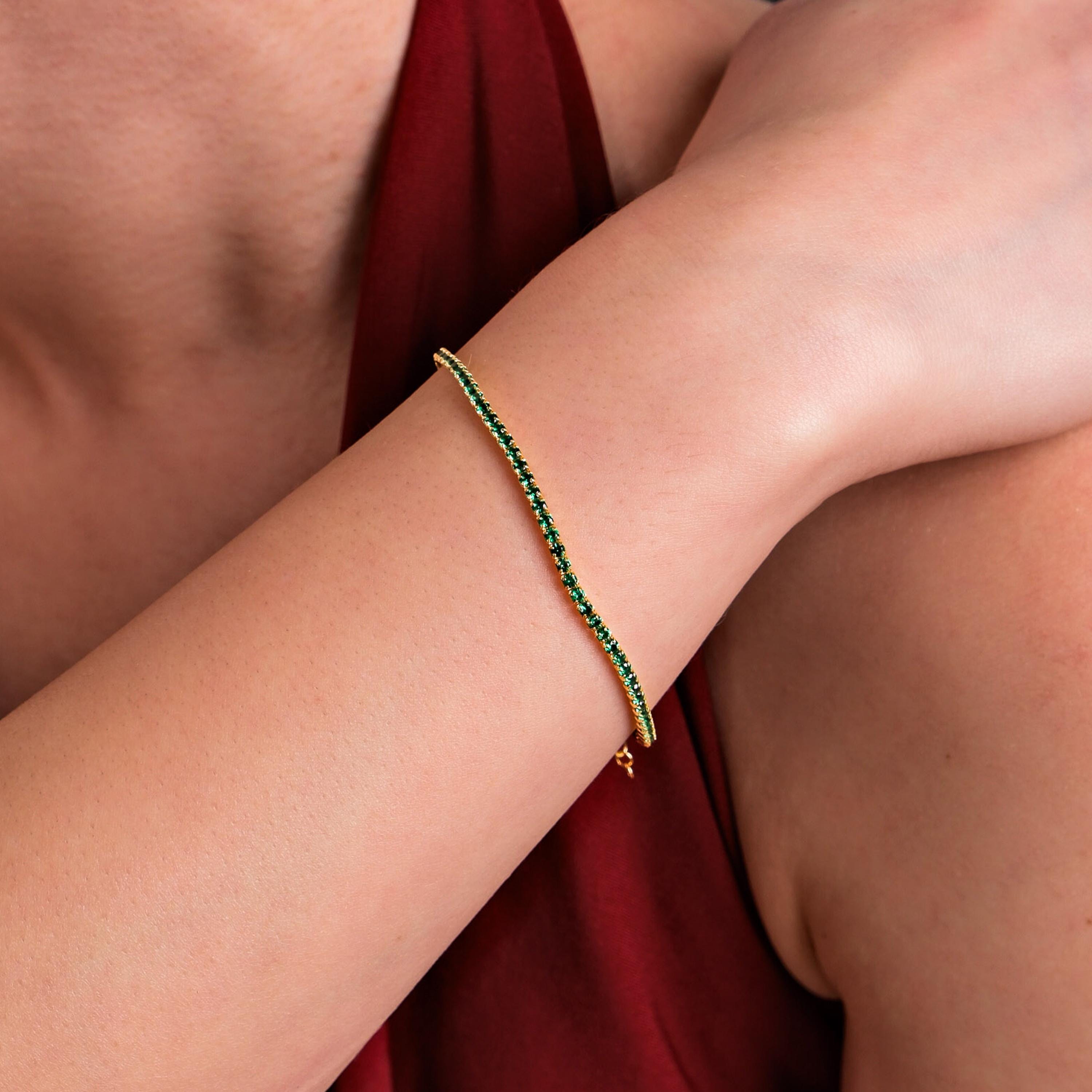 Elegant 18K Gold Vermeil Tennis Bracelet for Women - Perfect for Weddings, Parties & Everyday Luxury