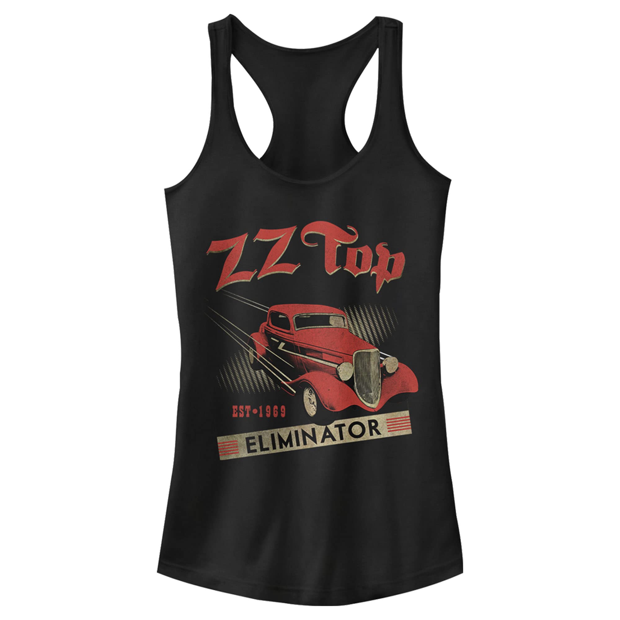 Junior's ZZ TOP Eliminator Racerback Tank Top - Vintage Band Graphic Tee for Women - Soft Cotton Muscle Shirt - Perfect for Concerts, Festivals & Casual Wear