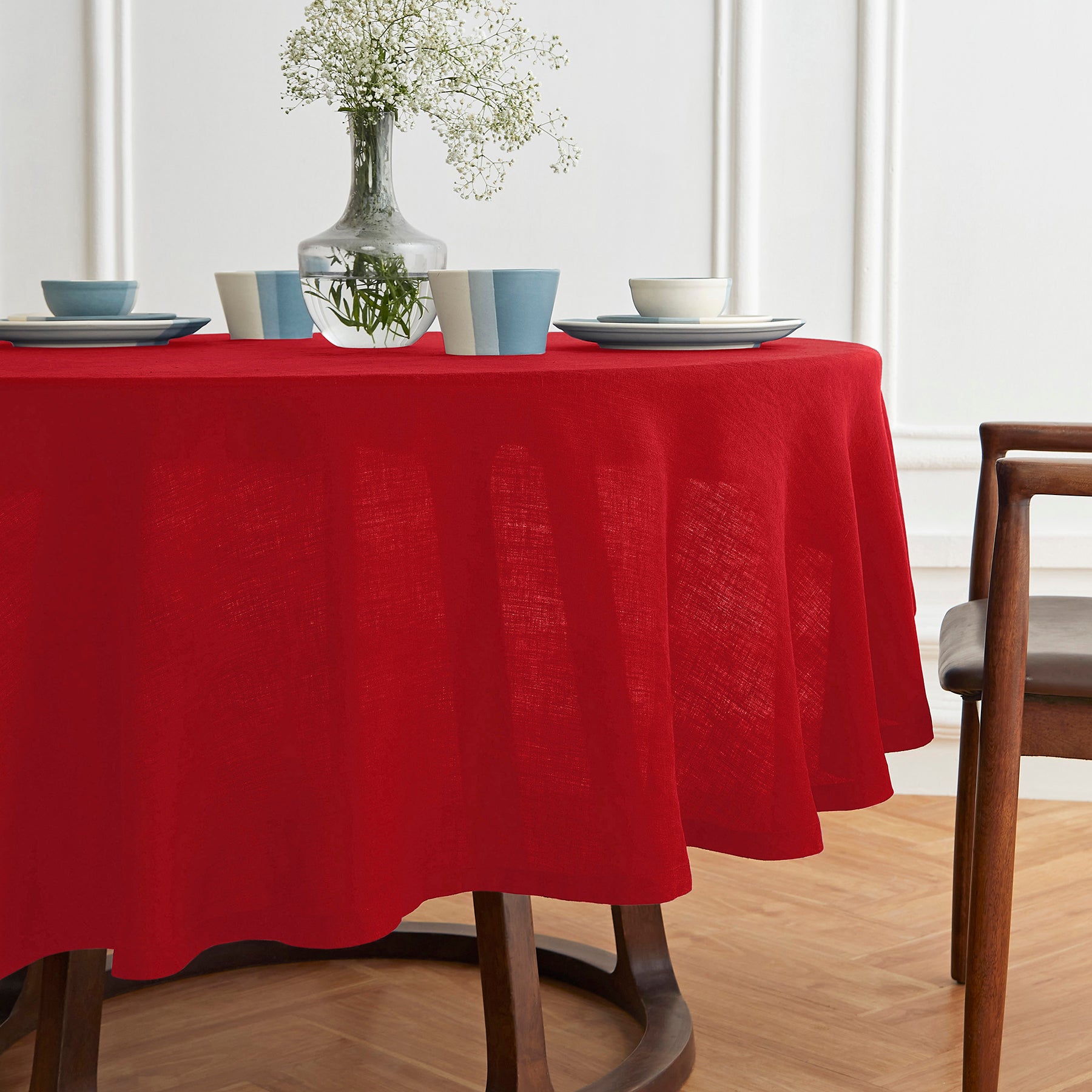 Sonoma Round Tablecloth - Premium Cotton Fabric for Dining & Parties - Perfect for Holiday Gatherings, Weddings & Home Decor