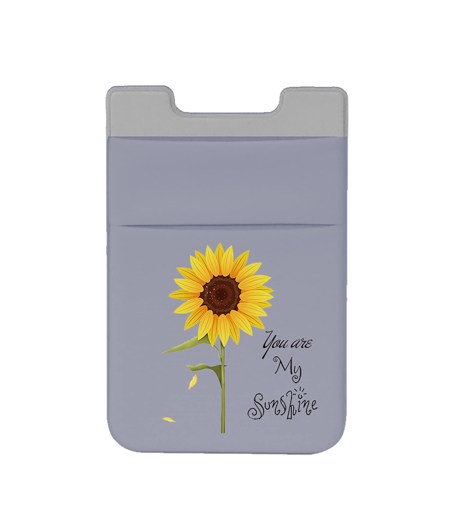 Lenoup Stretchy Sunflower Phone Card Holder - Adhesive Wallet Sleeve for Credit Cards, Business Cards, ID & Keys | Perfect for Hands-Free Shopping, Travel & Daily Use