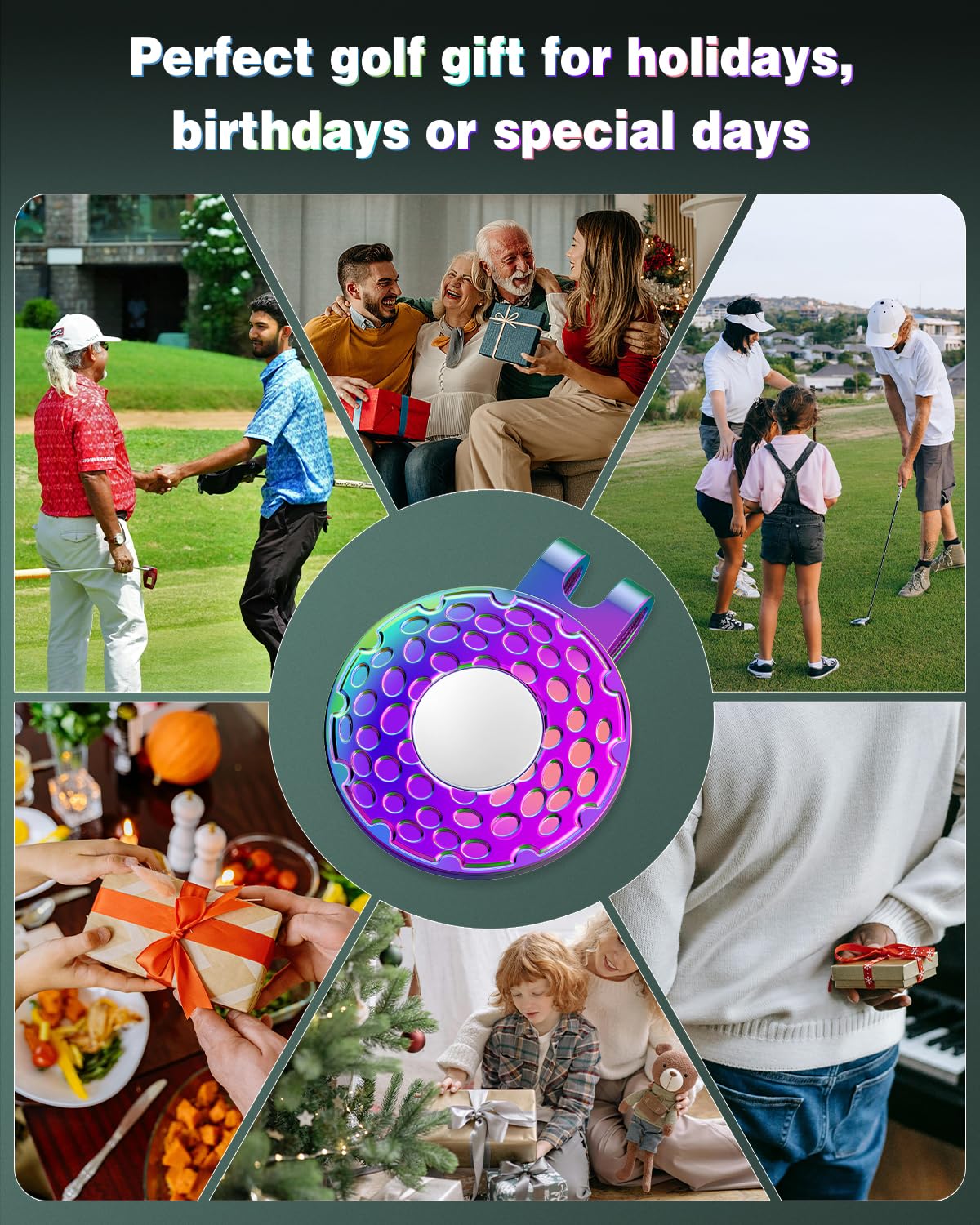 GreenHaven Magnetic Golf Ball Marker Holder - Nickel-Plated Alloy Clip for Hats, Caps, Pants, Gloves & Bags | Secure Metal Golf Accessory (Ball Marker Not Included) | Perfect for Golf Course, Driving Range & Tournament Play