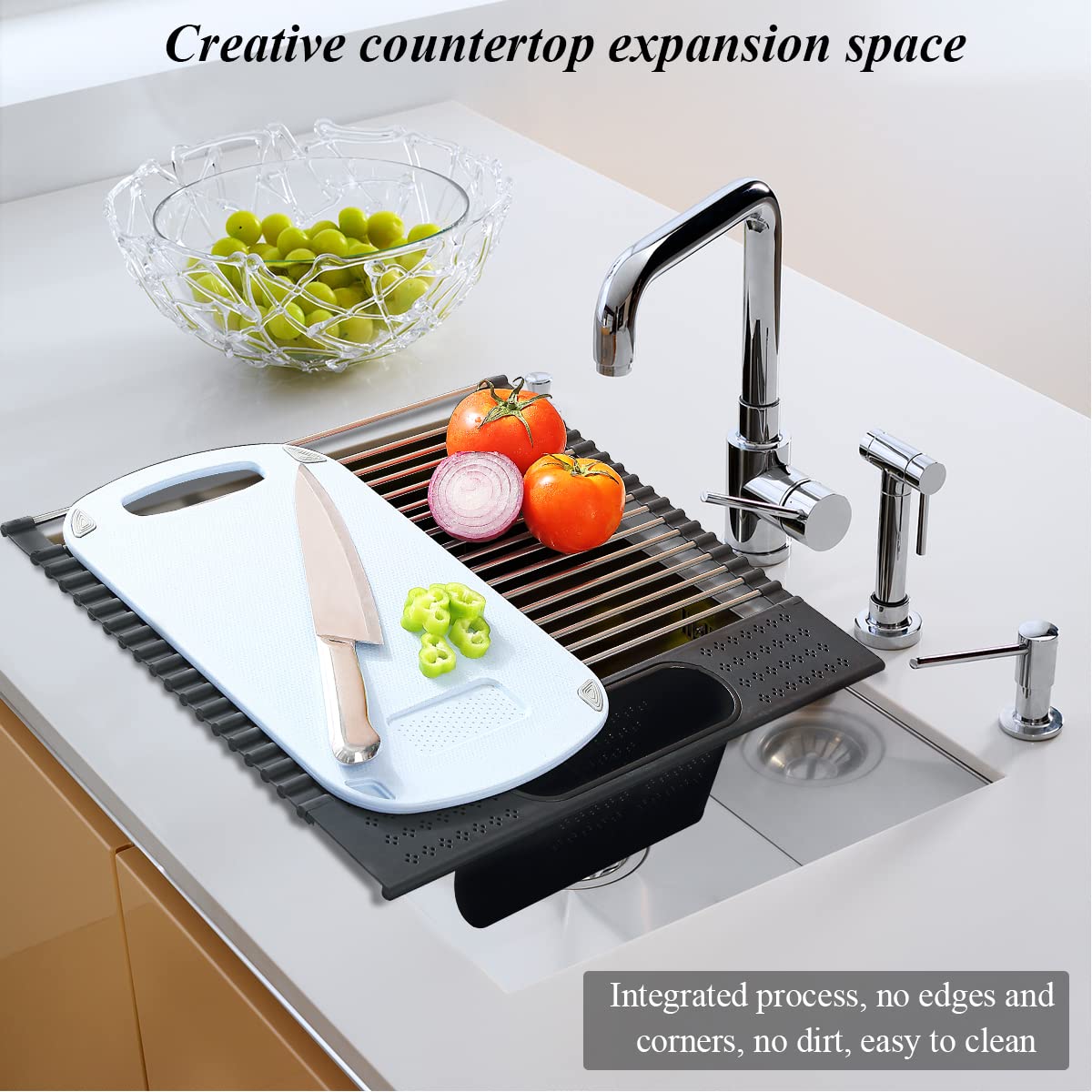 Berglander Stainless Steel Over The Sink Dish Drying Rack - 17.5
