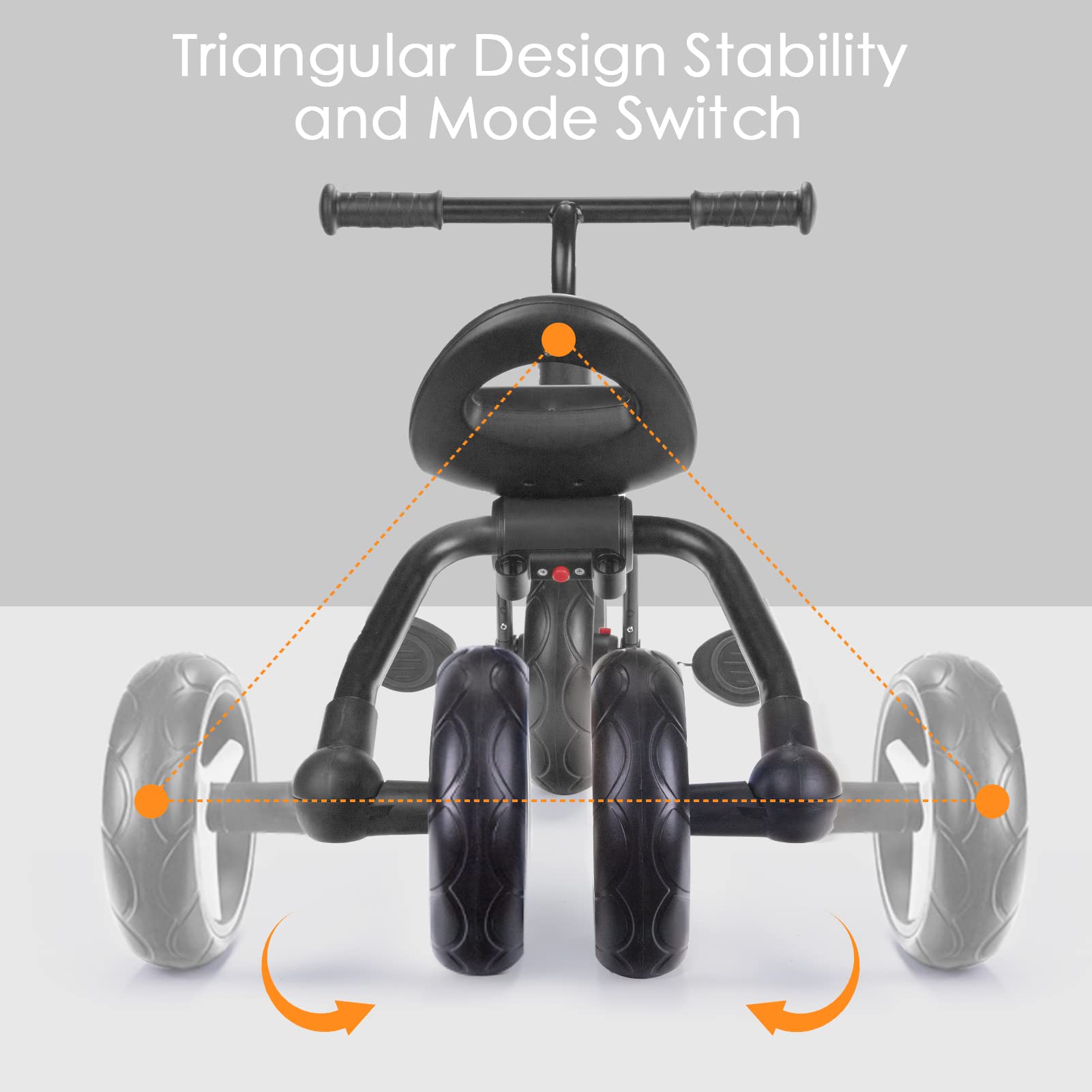 YGJT 4-in-1 Convertible Toddler Tricycle for Kids Ages 2-5 Years - Adjustable Seat & Removable Pedal Folding Trike - Balance Bike & Ride-On Toy - Perfect Gift for Boys & Girls Birthday, Park Rides & Backyard Play