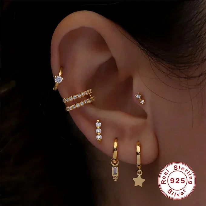 Sterling Silver Labret Studs - Curved Bar Flat Back Body Jewelry | HC027 | Perfect for Lip, Nose, and Ear Piercings