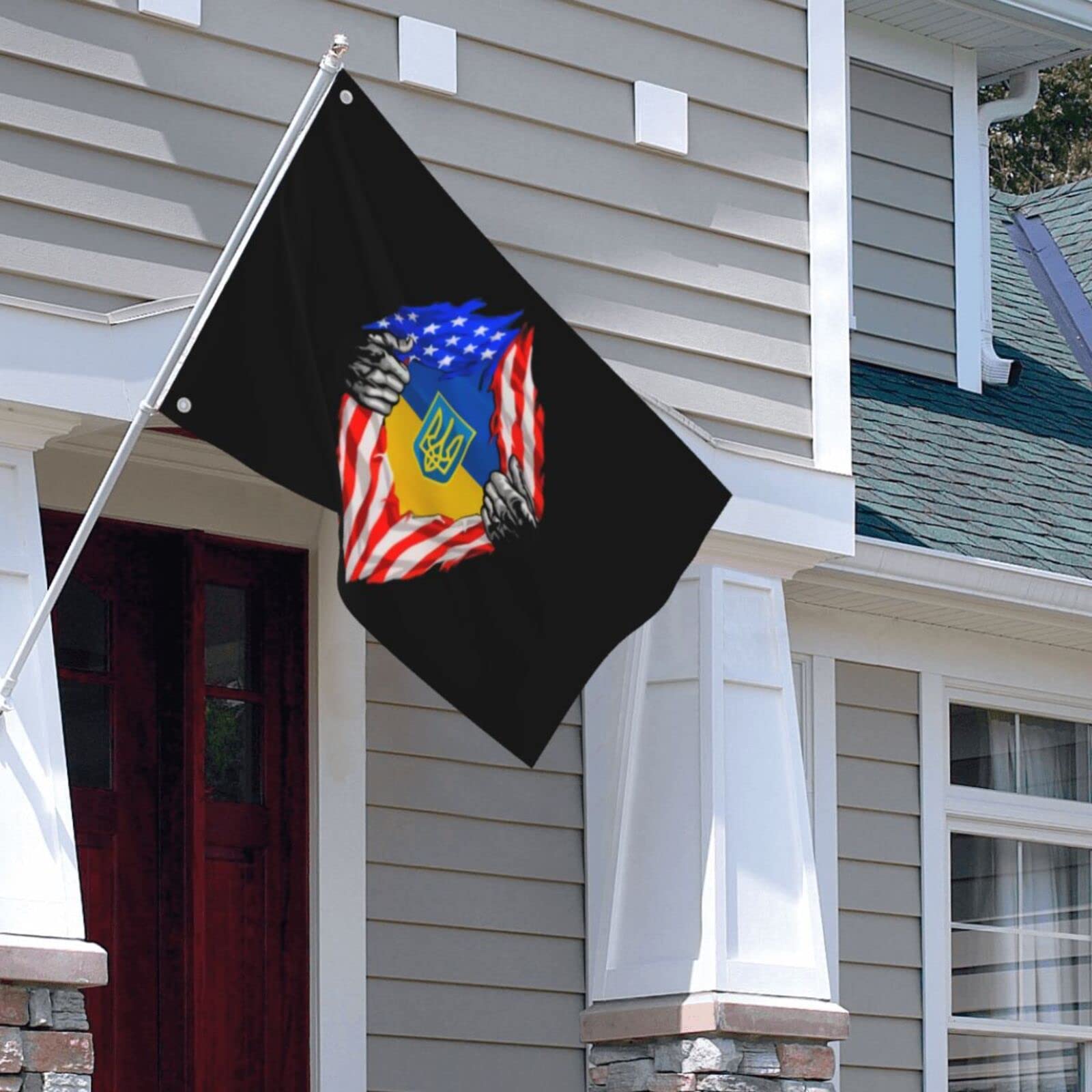 Stand With Ukraine Flag 2x3 Ft - Fade Resistant Outdoor Yard Flag with Rust-Proof Metal Grommets - Durable Polyester House Banner for Porch, Garden & Patriotic Displays