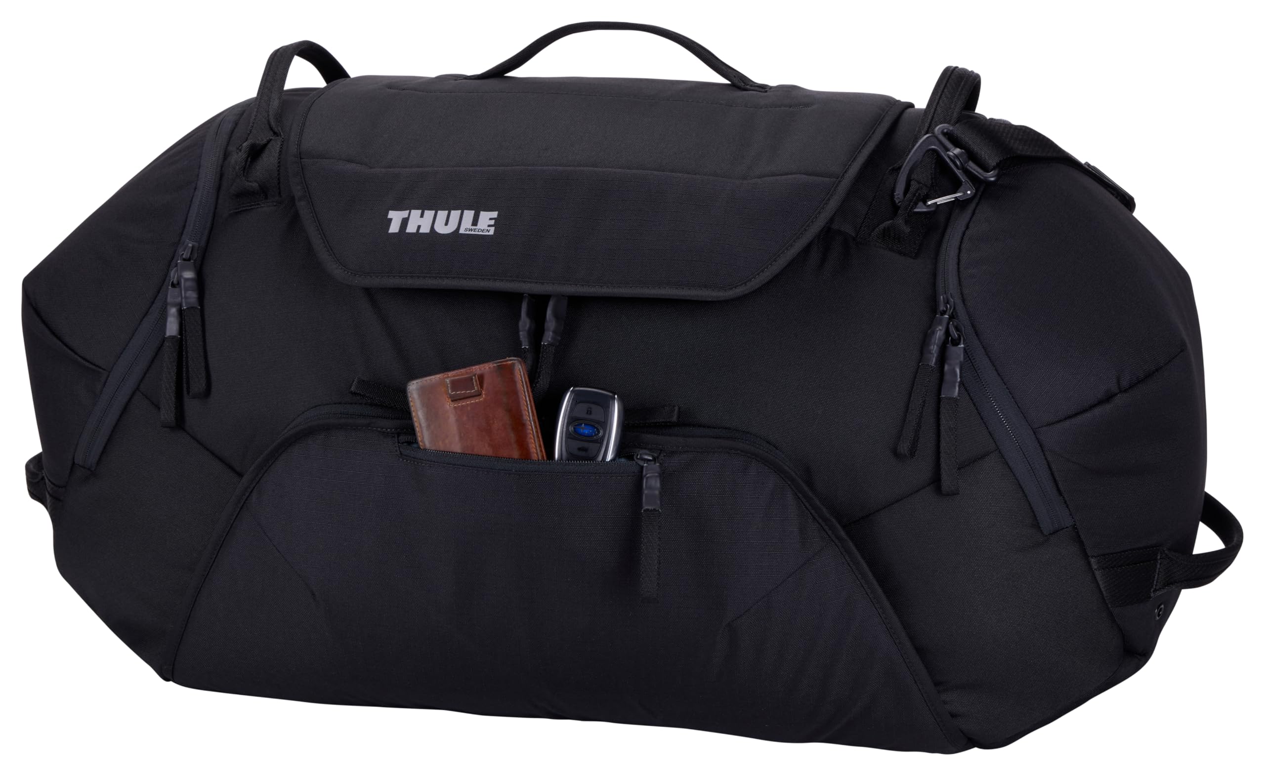 Thule Waterproof Duffel Bag with Adjustable Shoulder Strap - Large Travel Gym Sports Bag for Men & Women - Perfect for Camping, Hiking, Workout & Air Travel (Black)