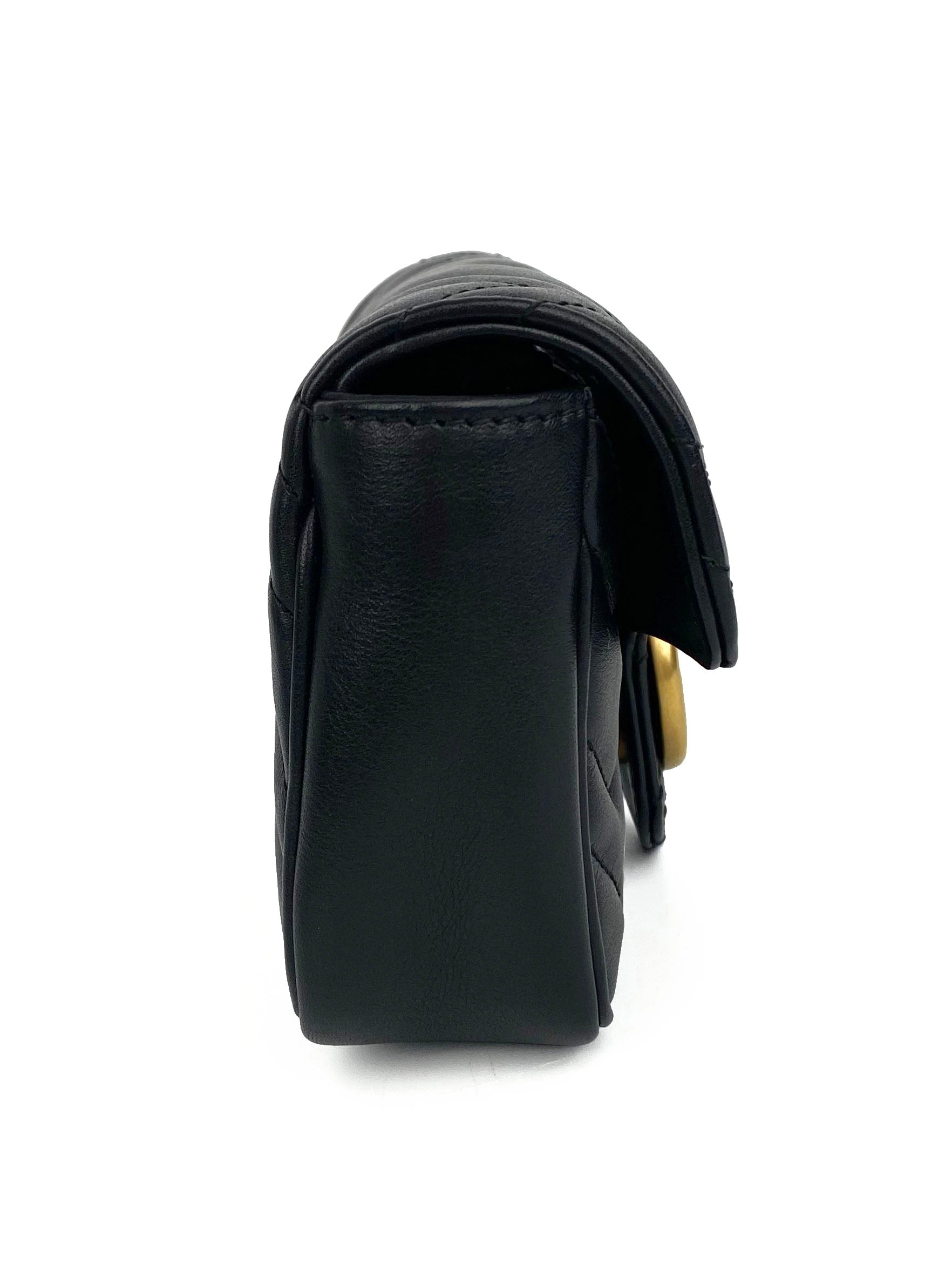 Gucci Black Super Mini Marmont Crossbody Bag - Luxury Leather Shoulder Purse for Women, Perfect for Date Night & Evening Outings