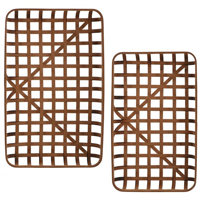 Premium Natural Bamboo Serving Trays (Set of 2) - Eco-Friendly & Durable for Entertaining, Dining, or Home Decor