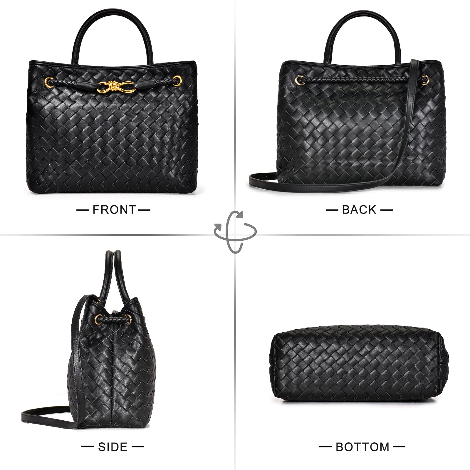 Stylish Woven Crossbody Bag for Women - PU Leather Handmade Tote & Hobo Purse - Perfect Gift for Her - Ideal for Shopping, Travel & Everyday Use