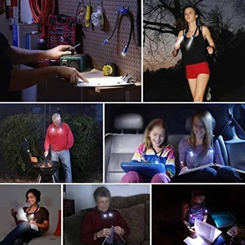 Rechargeable LED Neck Reading Light - 3 Adjustable Brightness Levels, Flexible Bendable Arms, Long-Lasting Book Light for Bed Reading, Knitting, Camping & Nighttime Activities | Perfect Gift for Book Lovers & Travelers