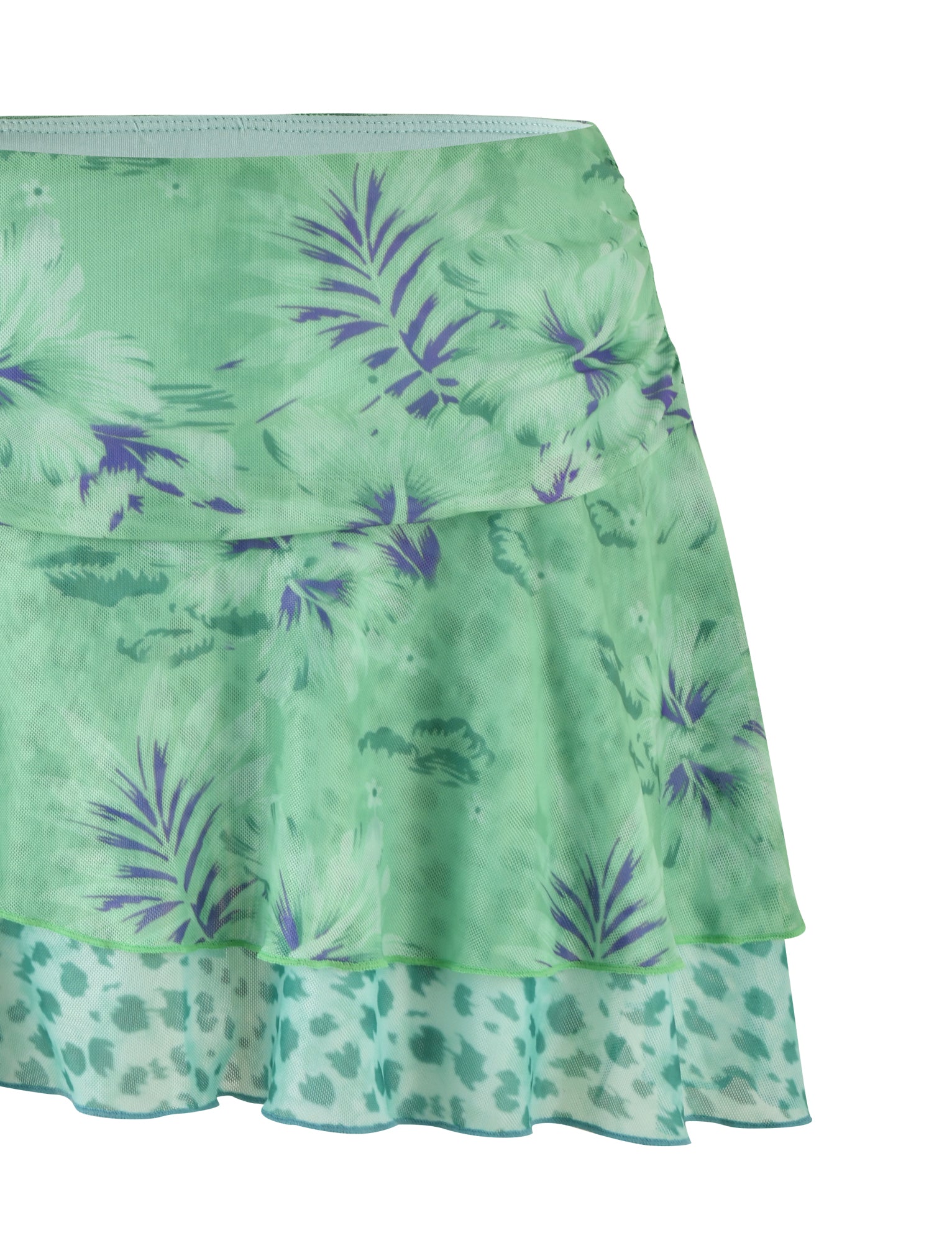 Saige Skirt - Green Floral Animal Print A-Line Midi Skirt for Women | Perfect for Spring, Summer, and Casual Outings