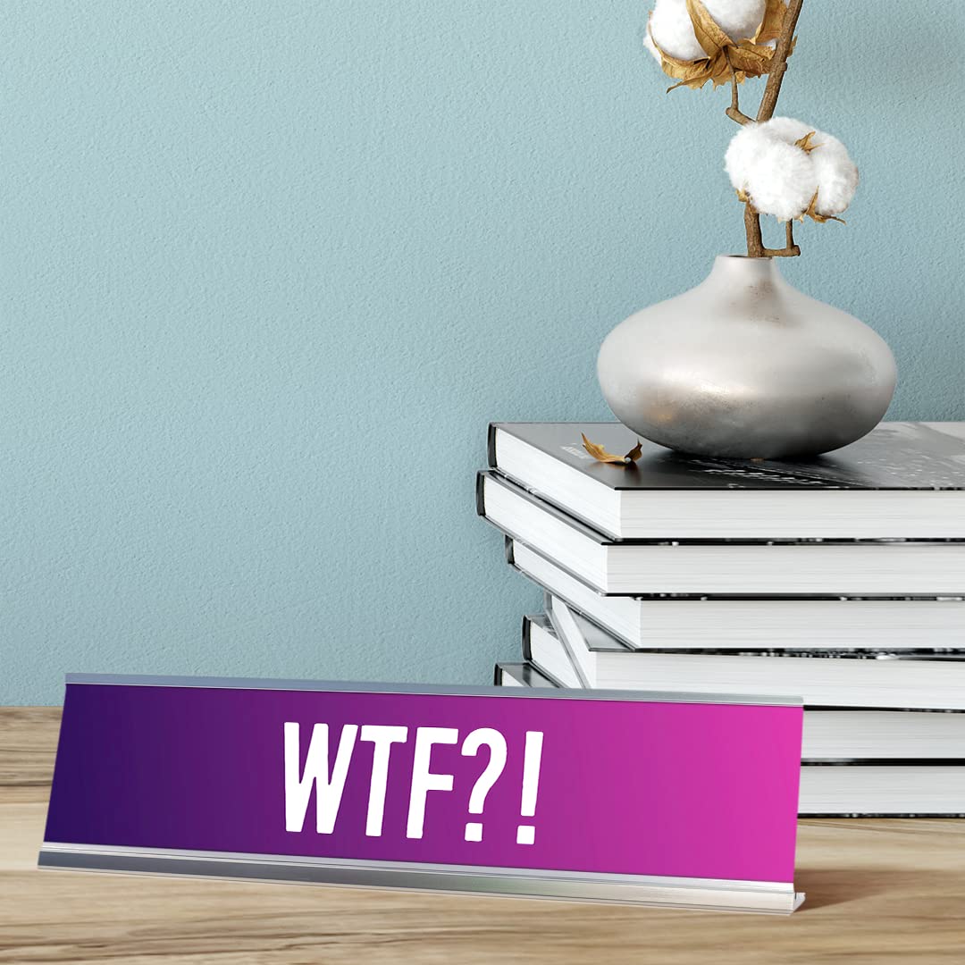 Funny Purple and Pink Novelty Office Desk Sign - 2x8 Inches - Perfect for Gifts, Work Humor, and Desk Decor | Great for Coworkers, Bosses, and Office Pranks