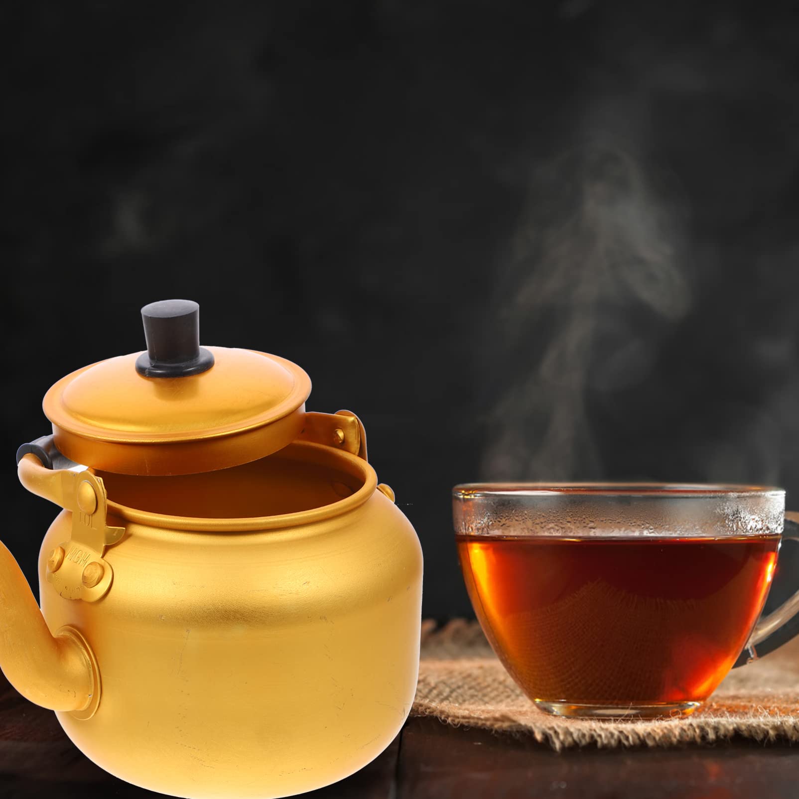 UPKOCH 1L Aluminum Whistling Tea Kettle - Induction Compatible Stovetop Coffee & Water Boiling Pot for Home Kitchen | Perfect for Tea Brewing, Coffee Making & Hot Water Dispensing