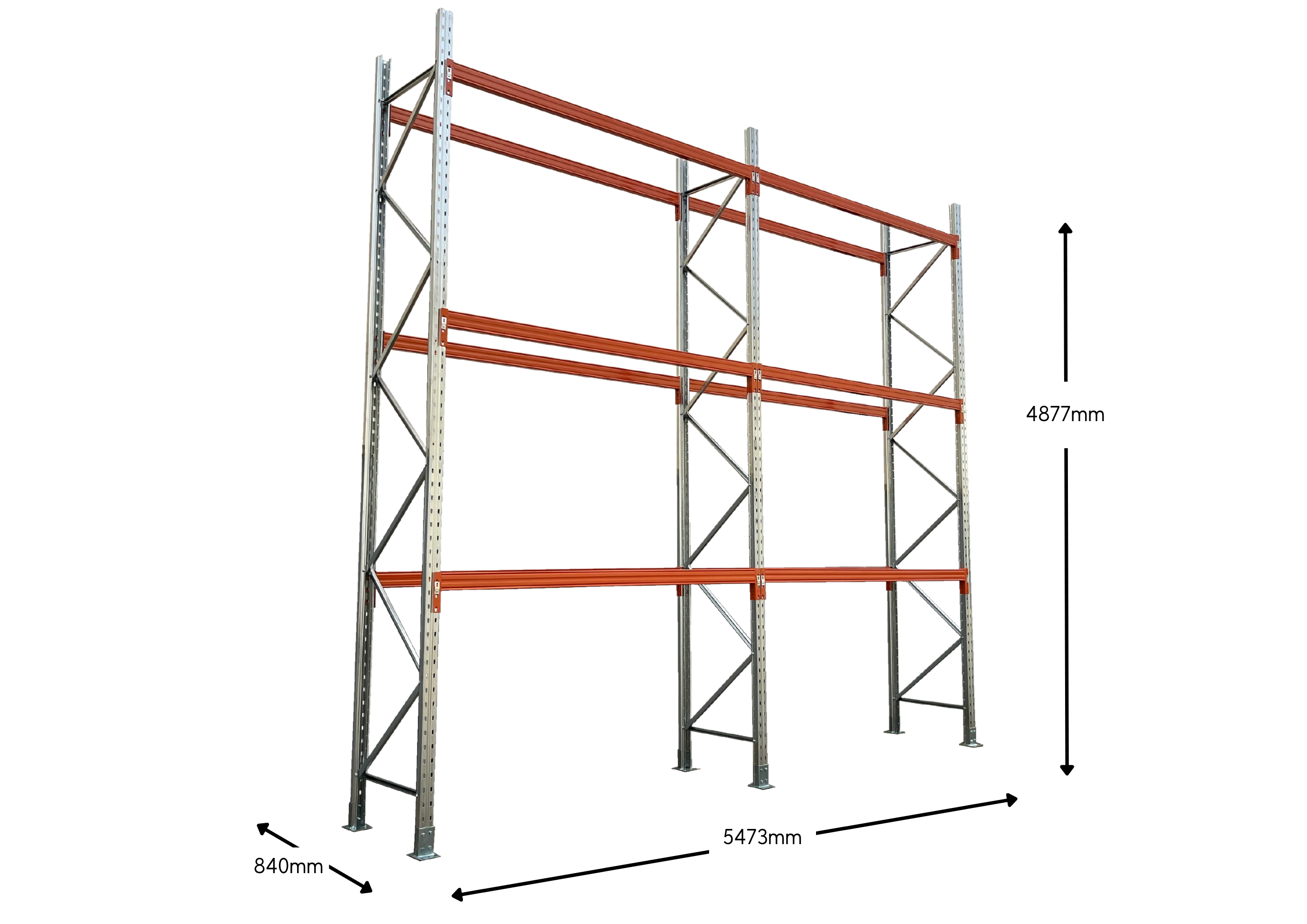 Heavy Duty Two Bay Pallet Racking System - Industrial Storage Shelving Unit for Warehouse Organization & Inventory Management | Perfect for Commercial Storage, Retail Backrooms & Factory Floor Organization