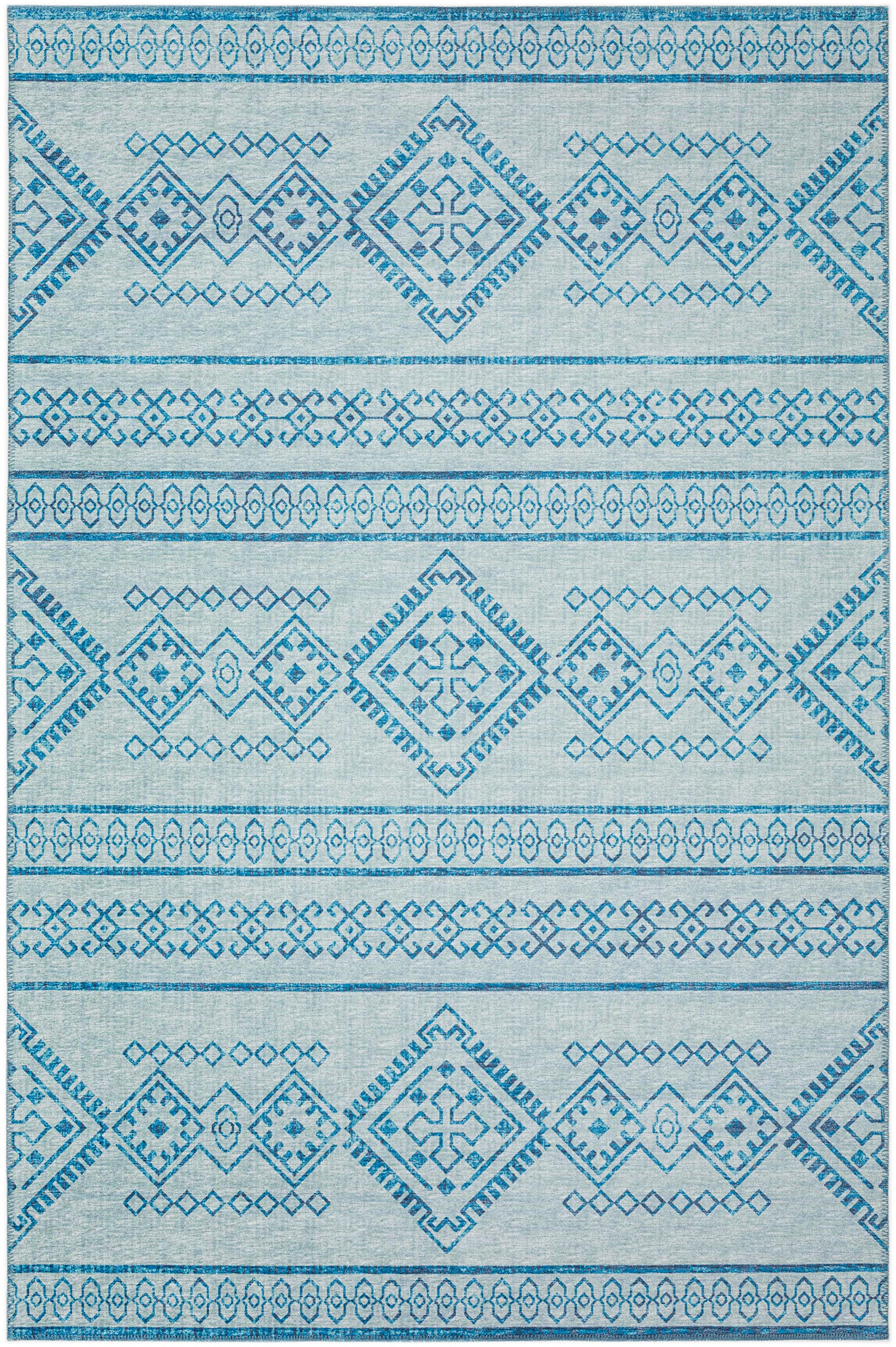 Addison Rugs Yuma AYU44 Blue 8' x 10' Area Rug - Soft Modern Boho Rug for Living Room, Bedroom & Office Decor