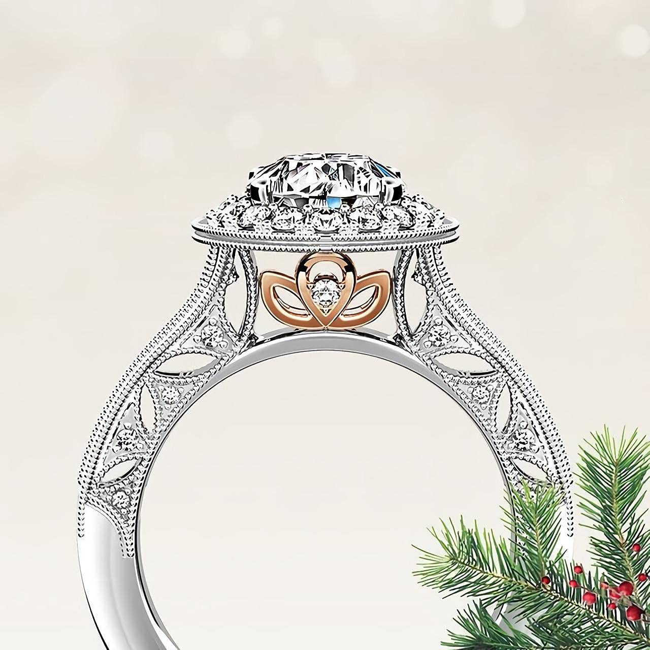 Moissanite Engagement Rings for Women - 10K 14K 18K Gold & Platinum Plated Silver - 3 Elegant Styles - Perfect for Proposals, Anniversaries & Special Occasions