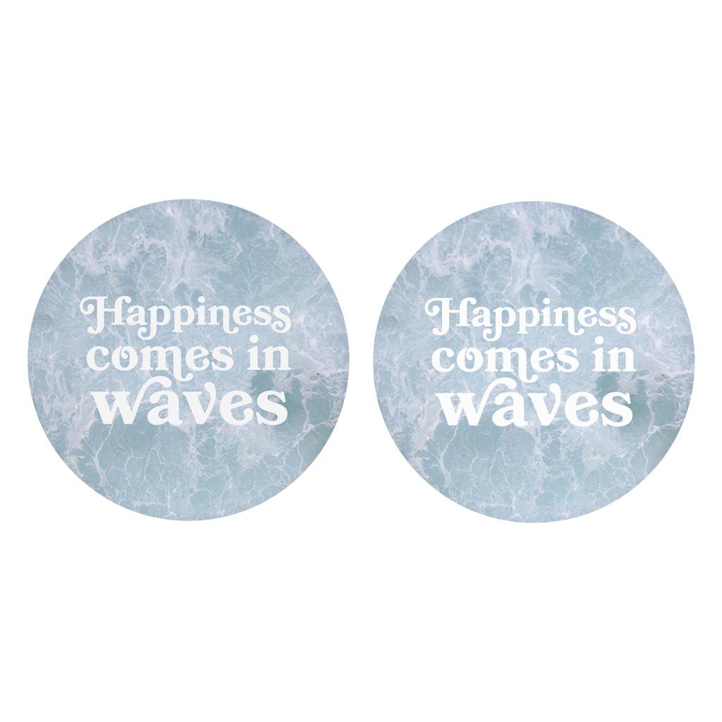 Joyride Home Décor 2-Pack Ceramic Car Coasters Set - 2.65 Inch Round Non-Slip Cup Holders for Vehicles - Protect Your Car Interior & Express Personal Style - Perfect for Coffee Lovers & Commuters