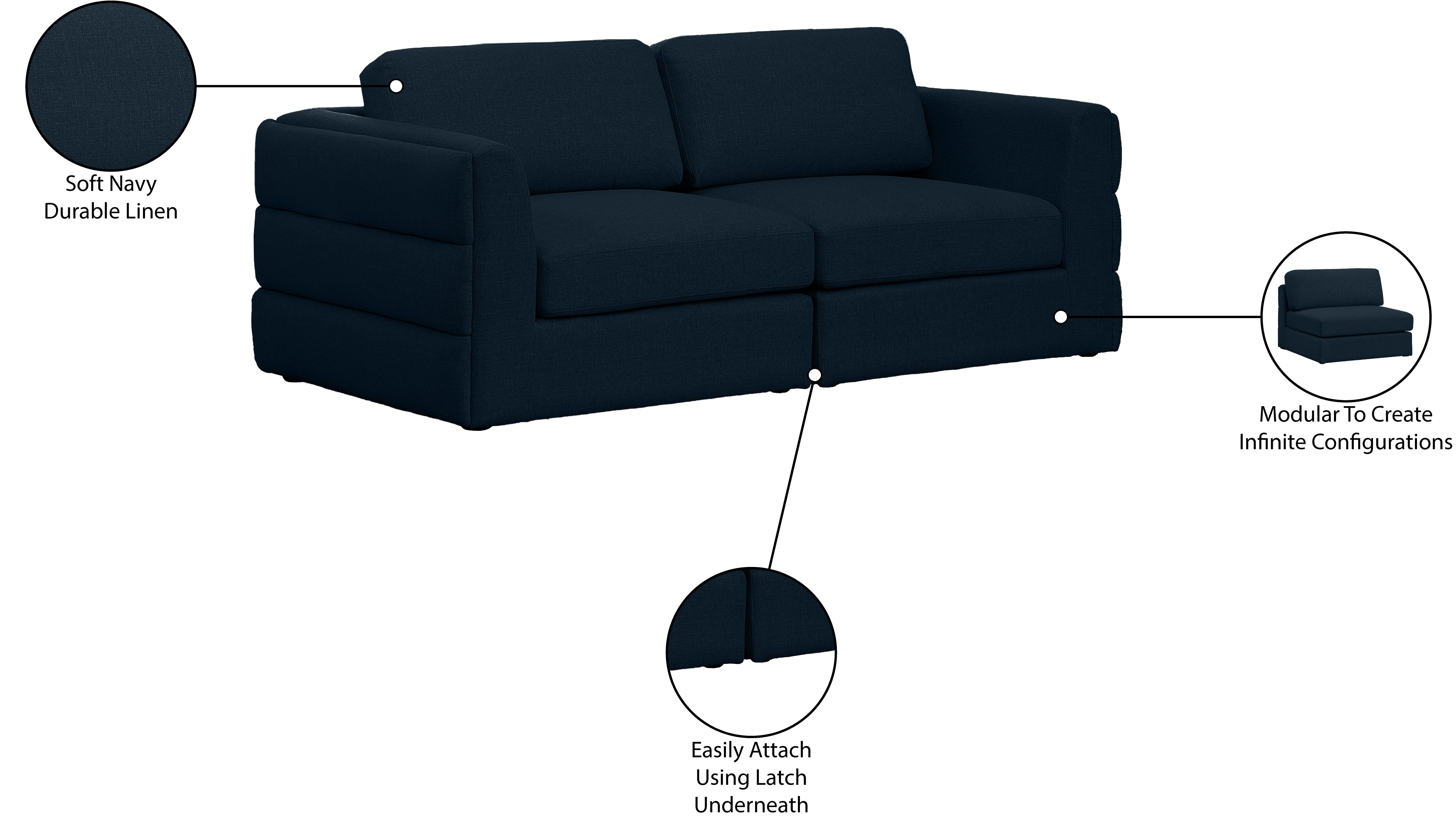 Beckham Durable Linen Textured Fabric Modular Sofa - Modern Sectional Couch for Living Room, Lounge & Home Theater - Washable Removable Covers, Easy Assembly
