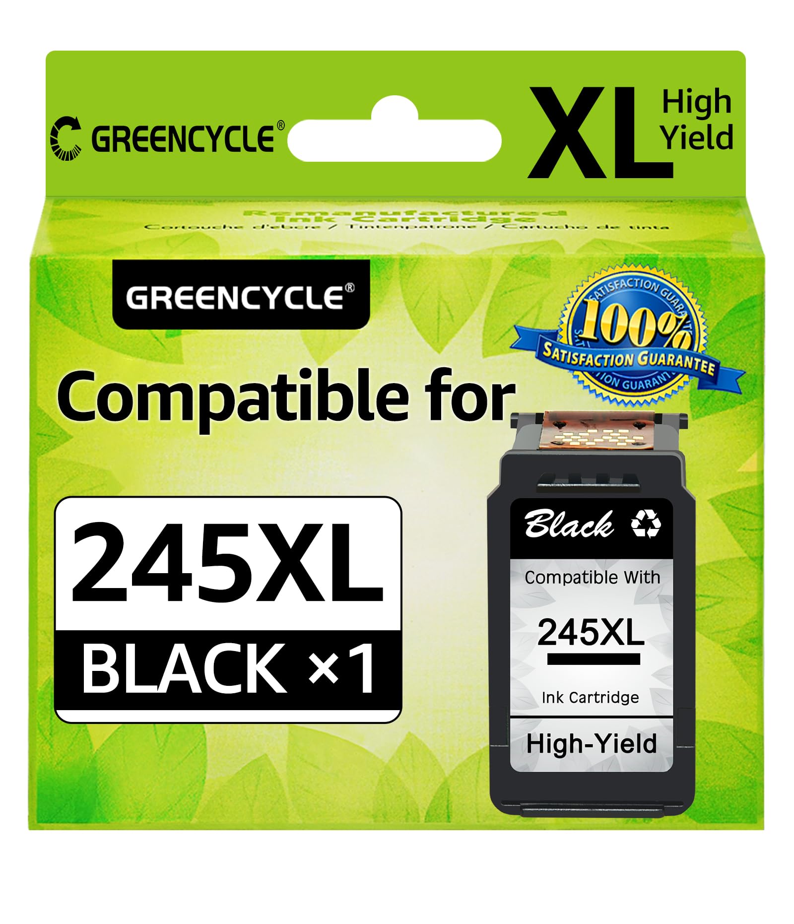 Greencycle Remanufactured PG-245XL Ink Cartridge for Canon Printers - Home & Office Use