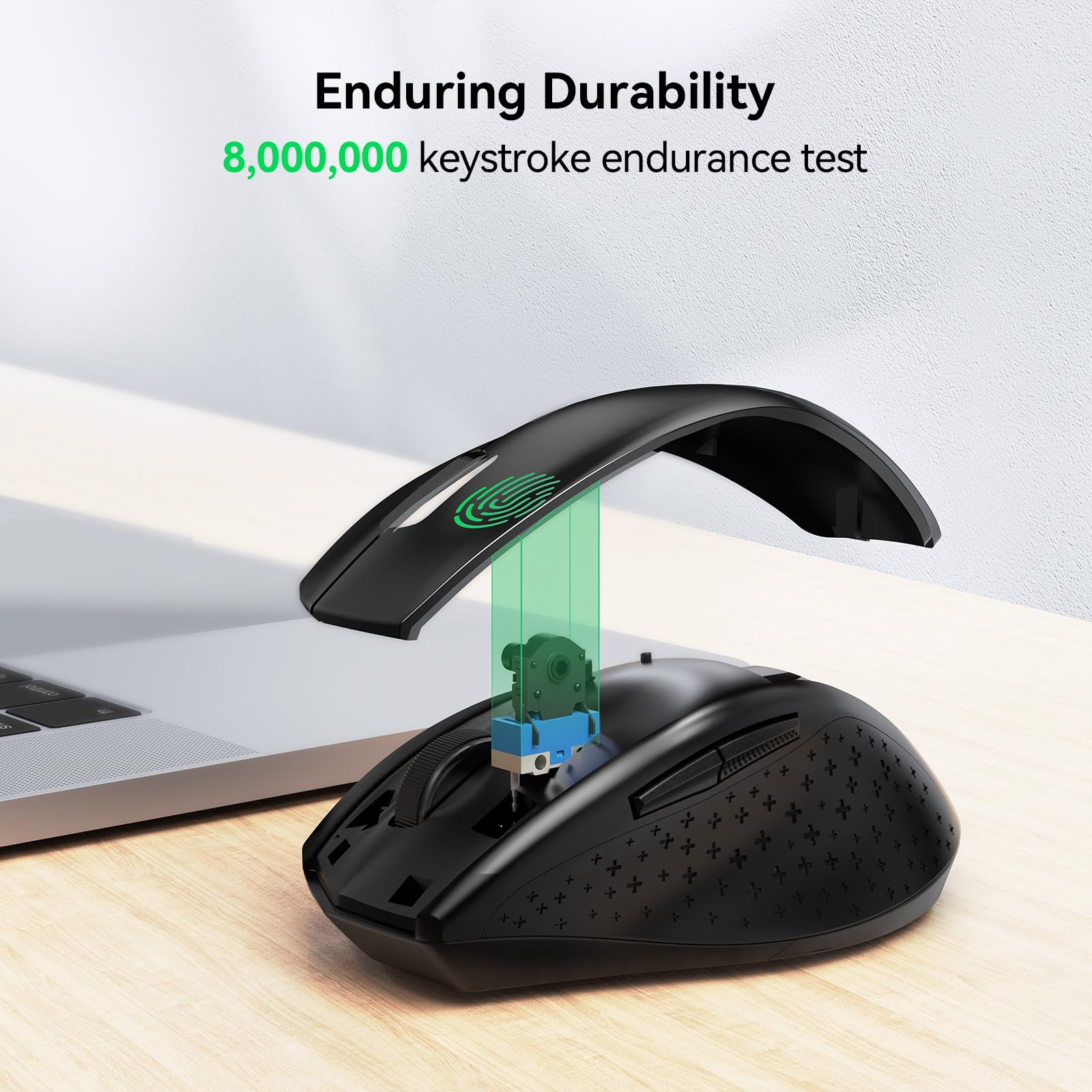 TECKNET 2.4G Wireless Mouse for Laptop & Computer - 3200 Adjustable DPI, Ergonomic Design, 6 Buttons, 30-Month Battery Life - Portable USB Optical Mouse for Office, Gaming & Travel