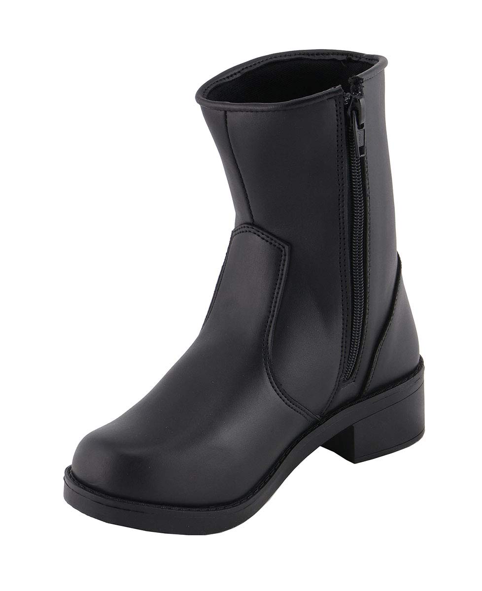 Milwaukee Leather MBL9480 Women's Premium Black Motorcycle Riding Boots - Fashionable Side Zipper Design for Comfort & Style - Perfect for Harley Davidson, Street Bikes & Motorcycle Enthusiasts