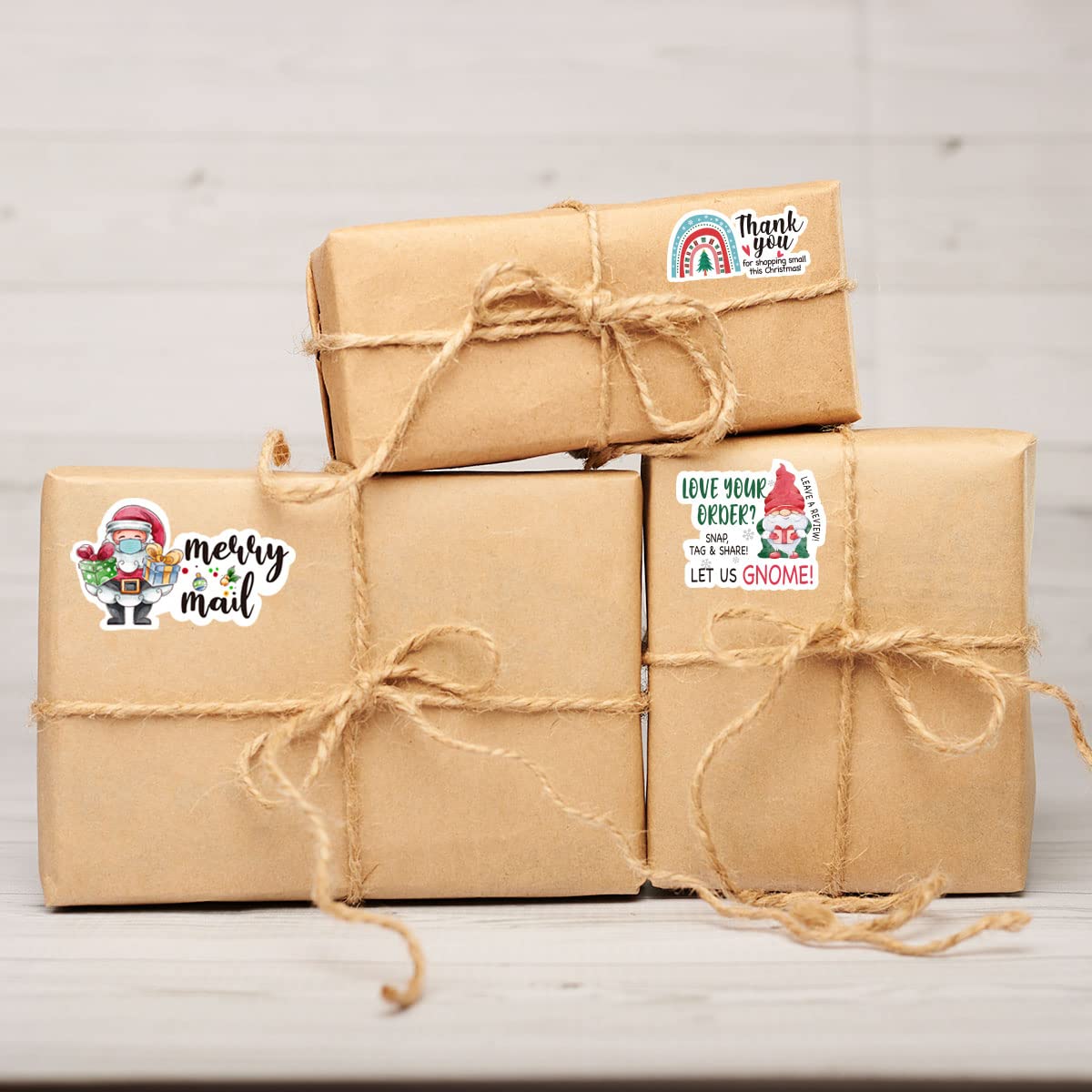 210 PCS Christmas Santa Claus Stickers for Small Business - Cute Merry Mail Stickers for Packages, Envelopes, Handmade Goods & Bags - Perfect for Holiday Gift Wrapping, DIY Crafts & Small Shop Branding