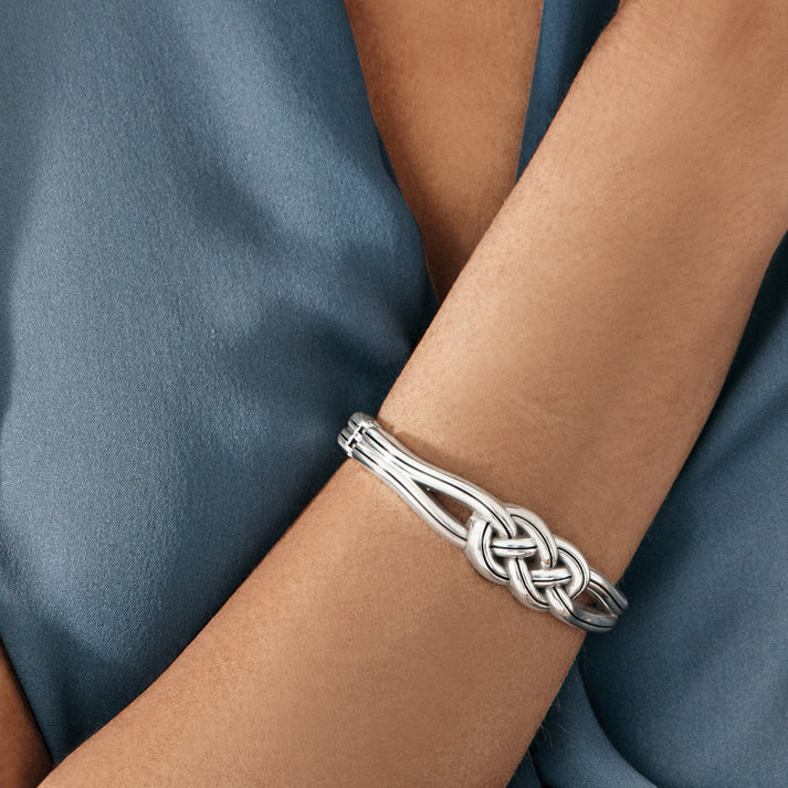 Brighton Interlok Hinged Bangle Bracelet - Sterling Silver Adjustable Bangle for Women - Perfect for Everyday Wear, Special Occasions & Gift Giving