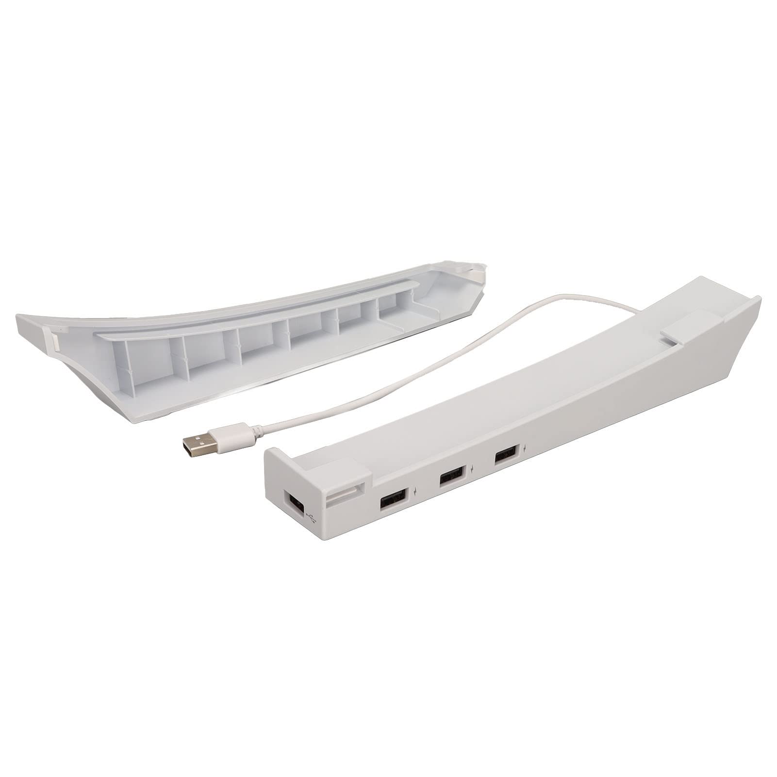 PS5 Horizontal Stand with 4 USB Ports - Compatible with PS5 Digital & Disc Edition - Durable Console Holder for Gaming Setup | Perfect for Living Room, Bedroom, or Game Room Organization
